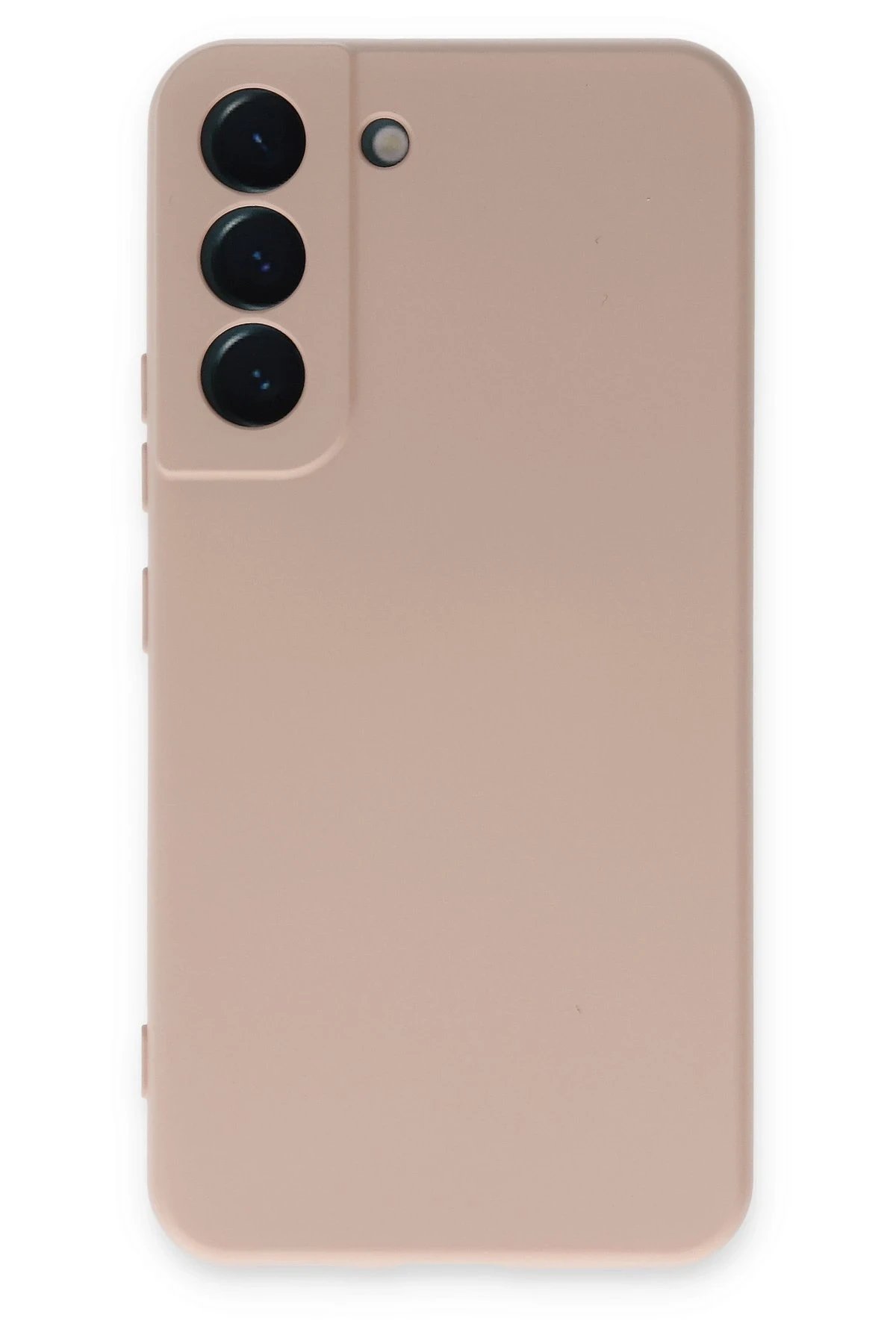 Samsung Galaxy S22 Kılıf Nano içi Kadife Silikon - Pudra-(5796)