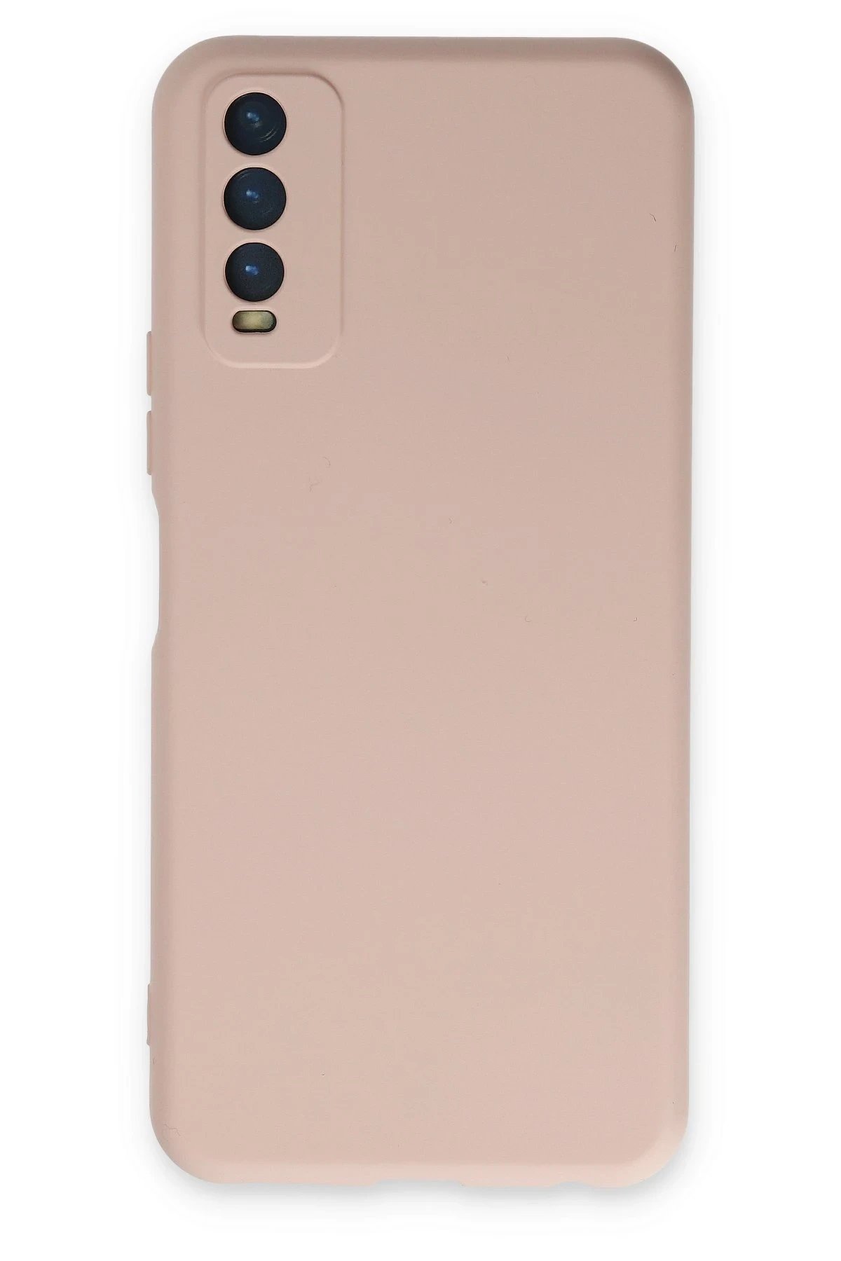 Vivo Y11S Kılıf Nano içi Kadife Silikon - Pudra-(5796)