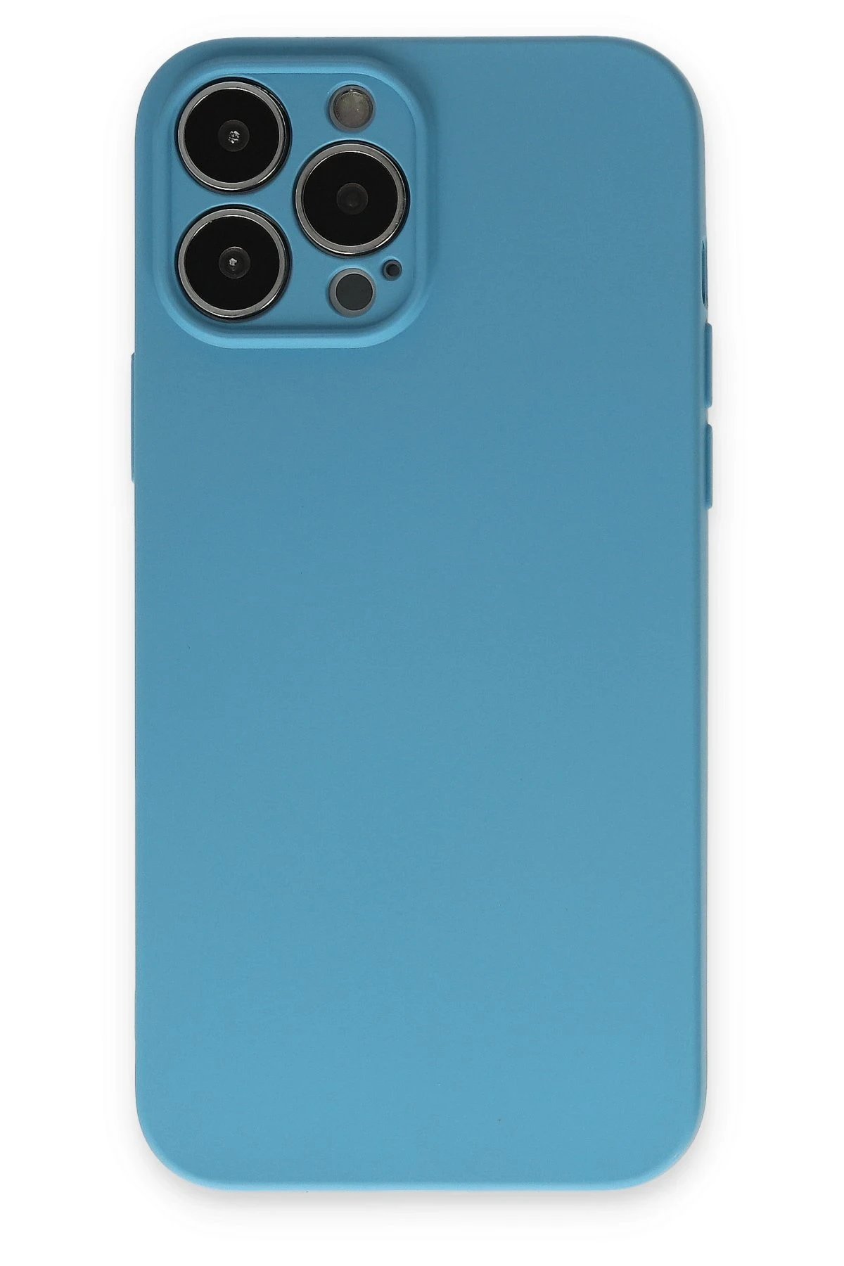 iPhone 13 Pro Kılıf Nano içi Kadife Silikon - Mavi-(5796)