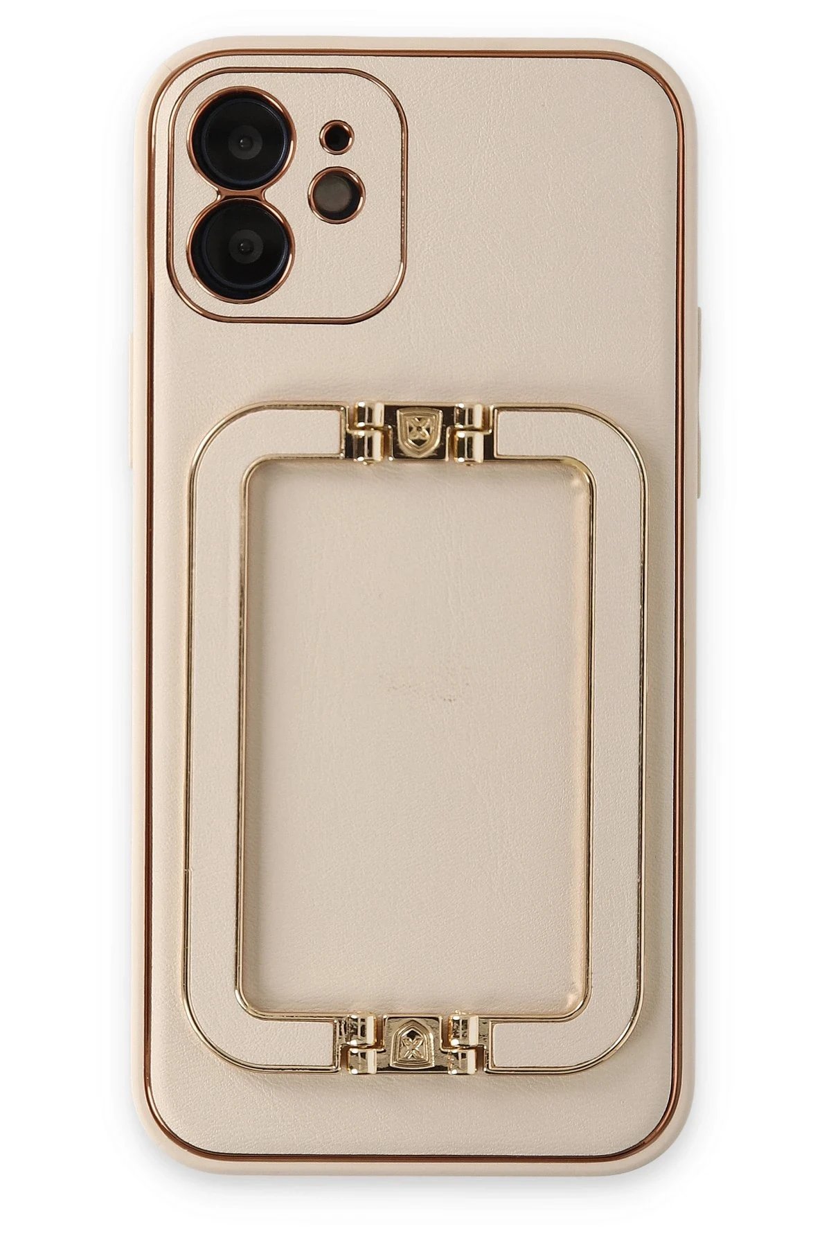 iPhone 12 Kılıf Coco Elit Kapak - Gold-(5796)