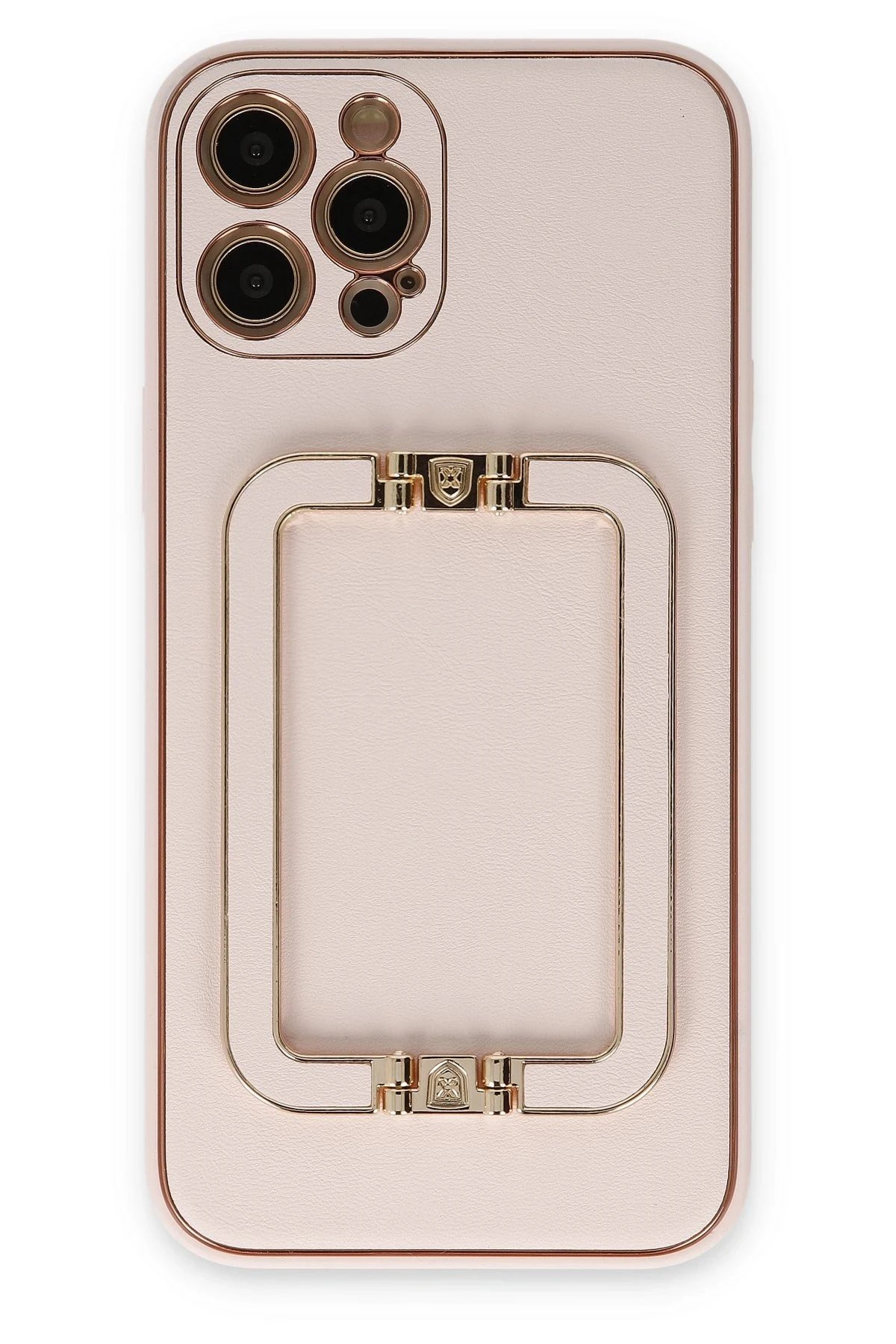 iPhone 12 Pro Kılıf Coco Elit Kapak - Pudra-(5796)