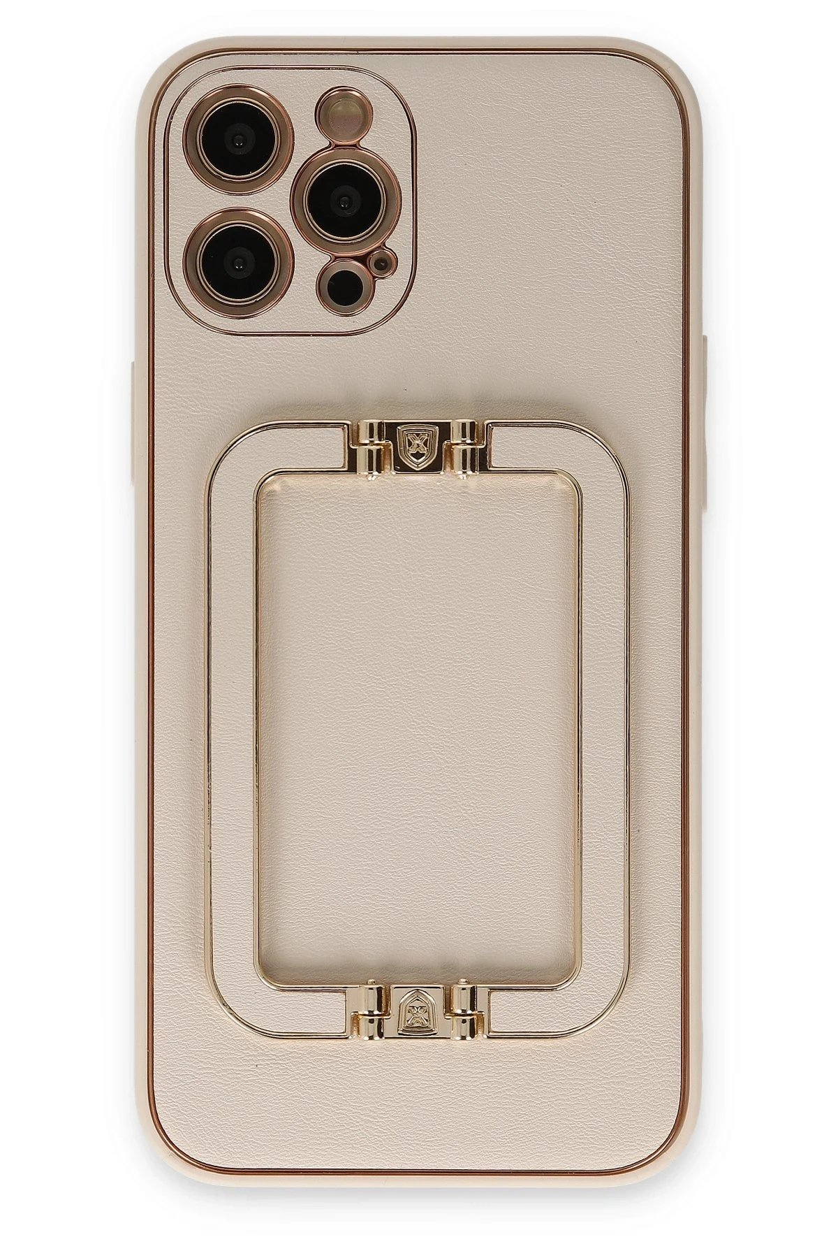 iPhone 12 Pro Kılıf Coco Elit Kapak - Gold-(5796)