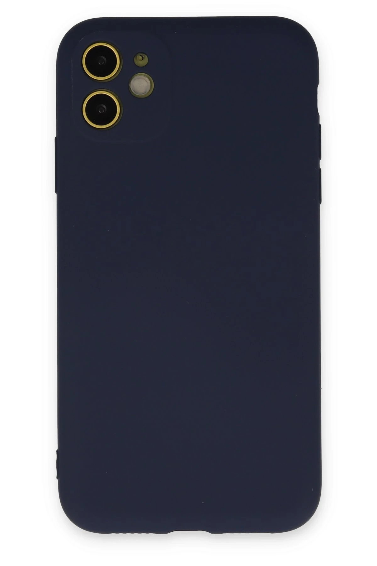 iPhone 11 Kılıf Nano içi Kadife Silikon - Lacivert-(5796)