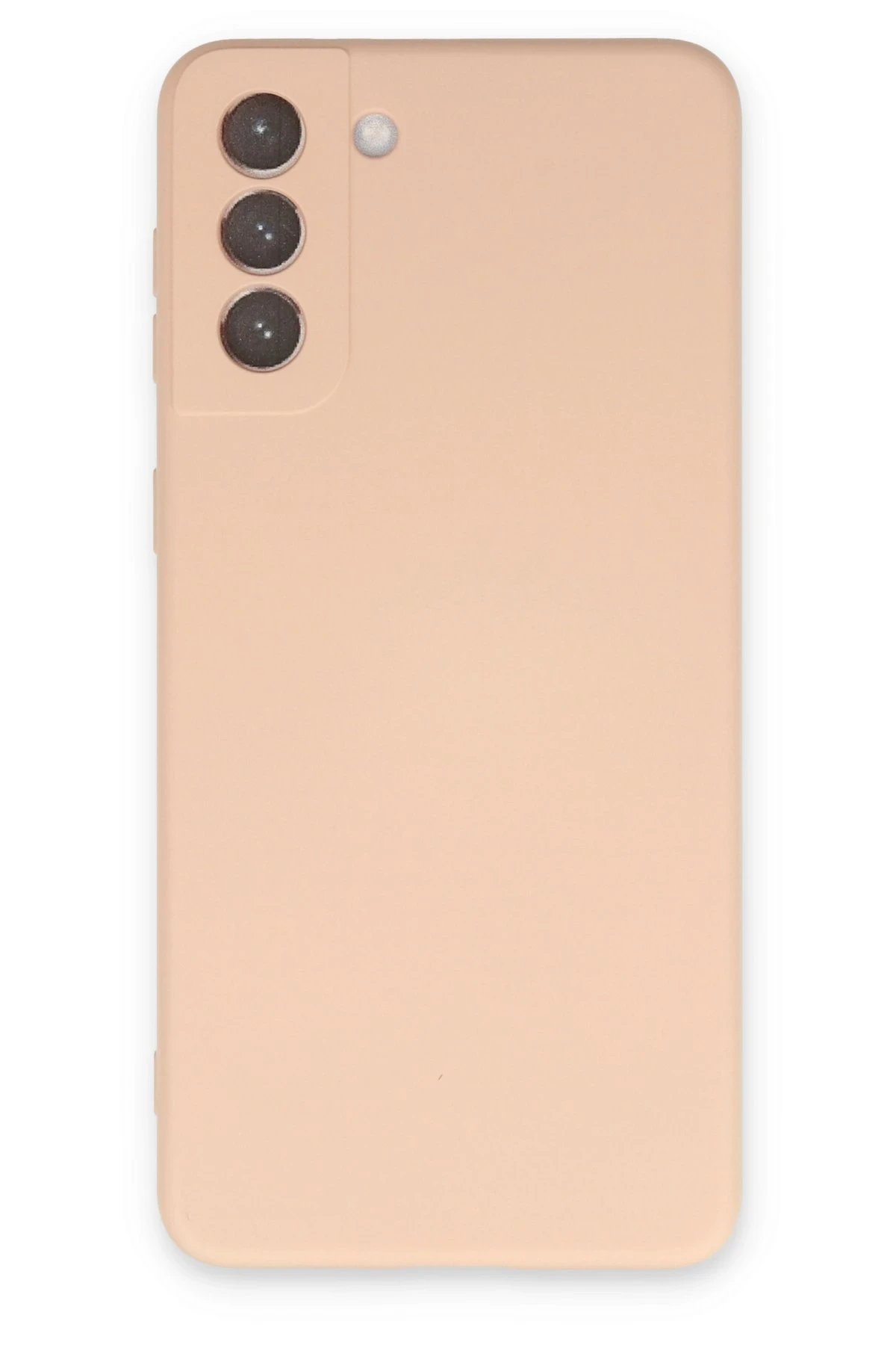 Samsung Galaxy S21 Plus Kılıf Nano içi Kadife Silikon - Pudra-(5796)