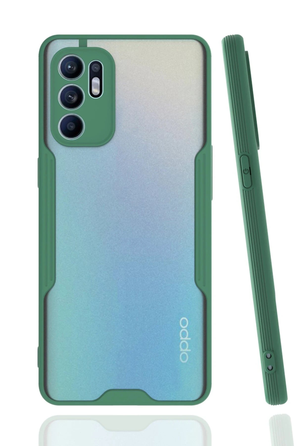 Oppo Reno 6 Kılıf Platin Silikon - Yeşil-(5796)