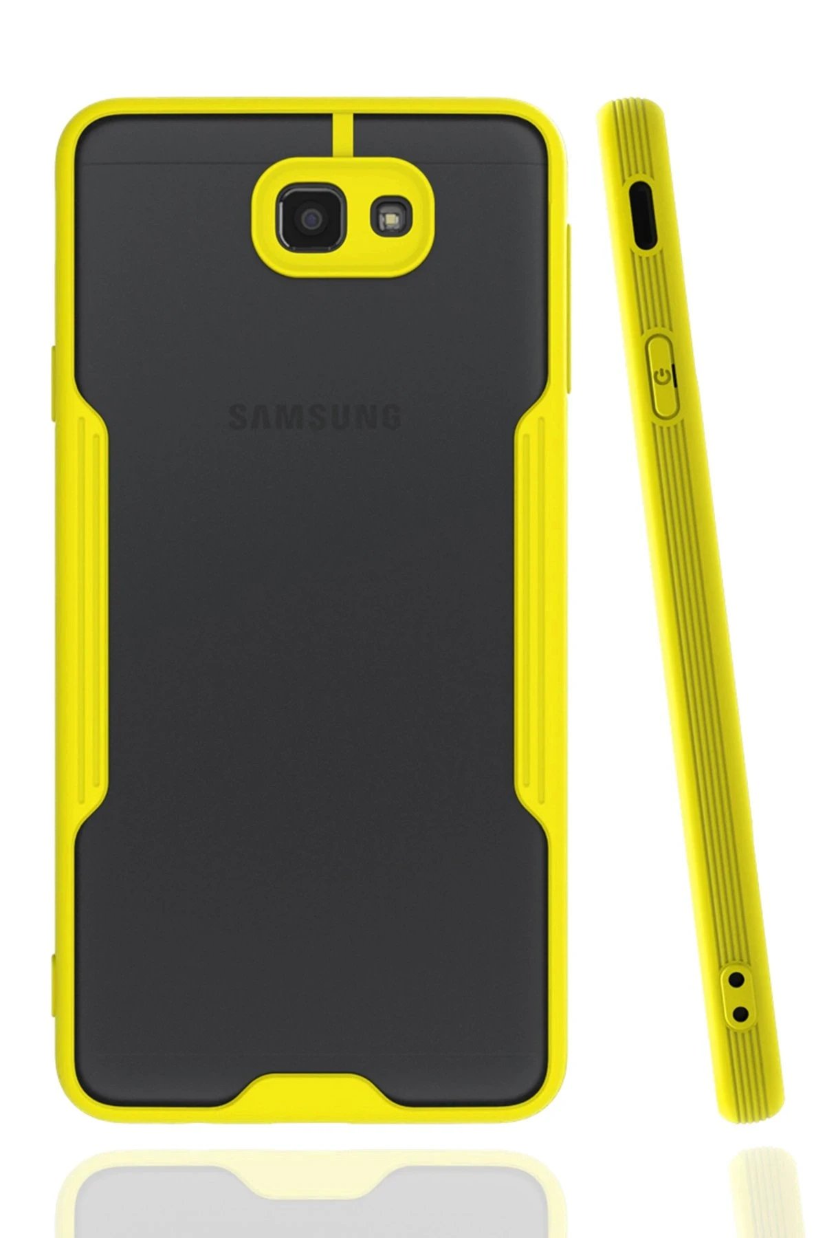 Samsung Galaxy J7 Prime Kılıf Platin Silikon - Sarı-(5796)