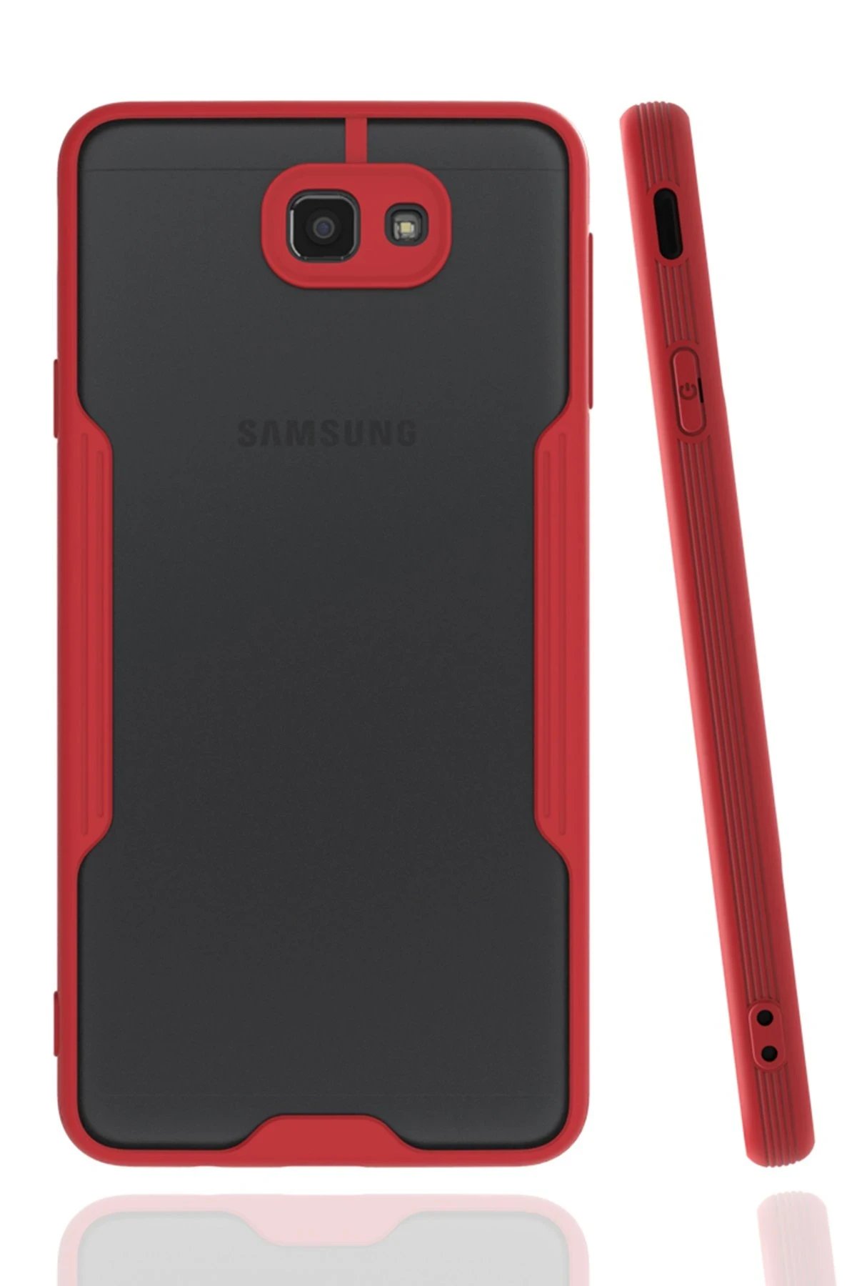 Samsung Galaxy J7 Prime Kılıf Platin Silikon - Kırmızı-(5796)