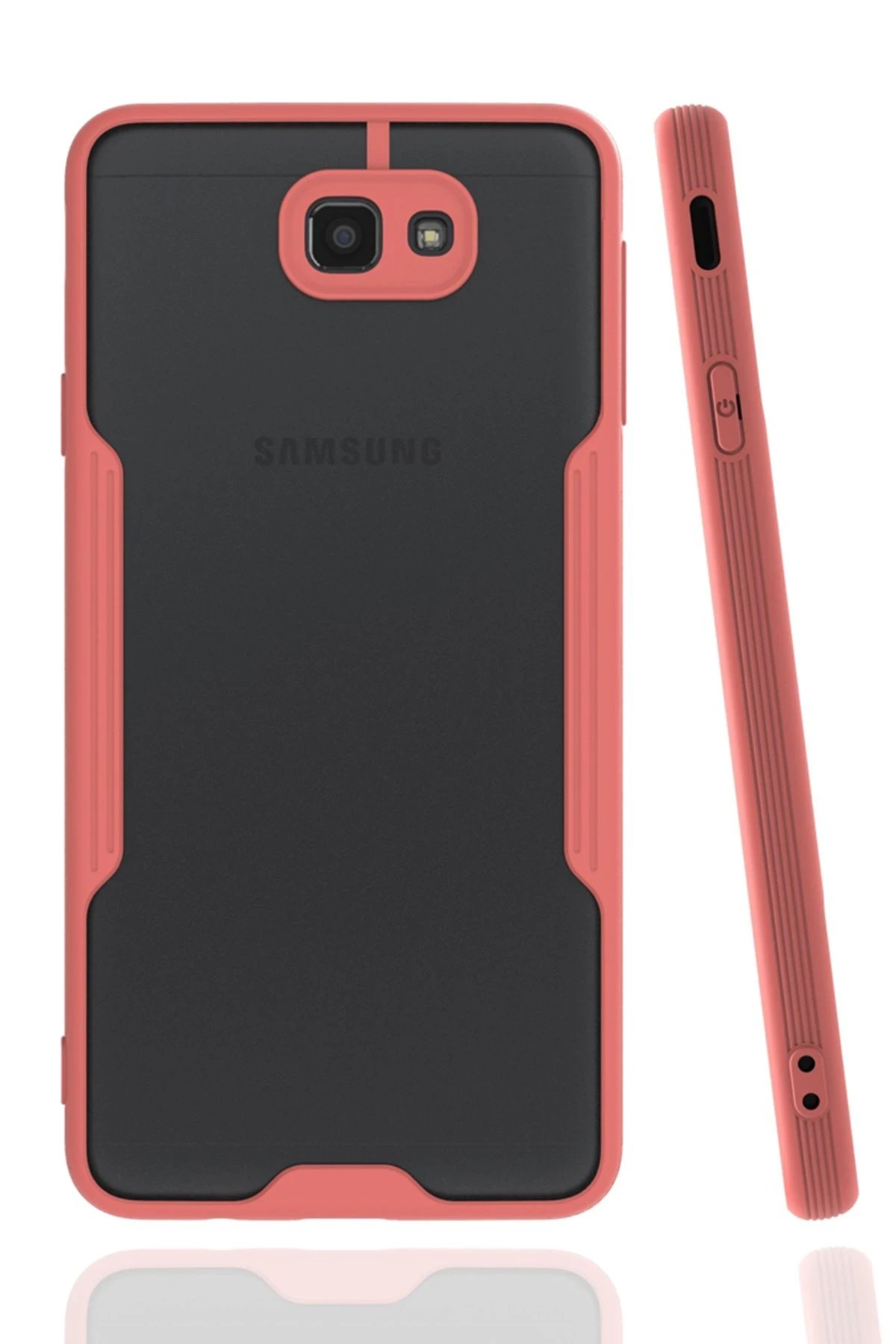 Samsung Galaxy J7 Prime Kılıf Platin Silikon - Pembe-(5796)