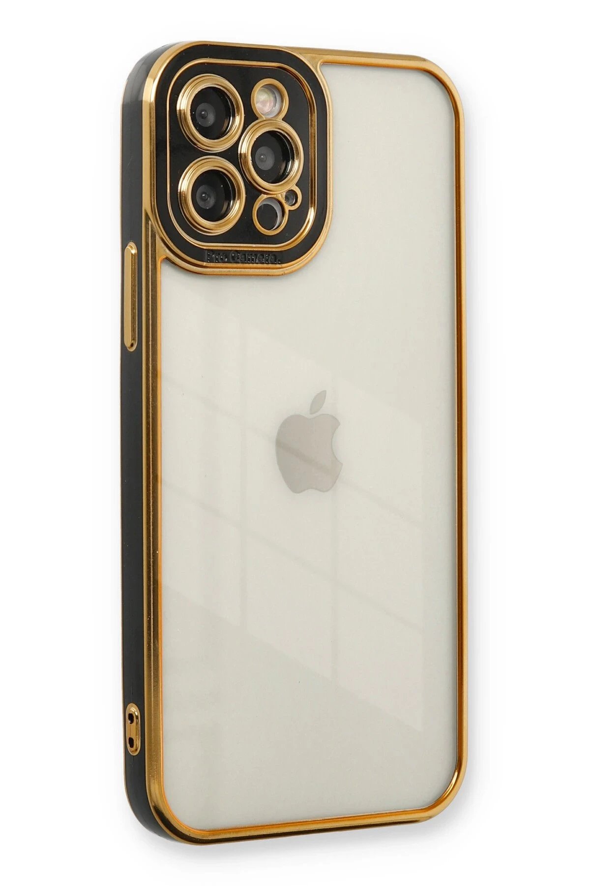 iPhone 12 Pro Kılıf Liva Lens Silikon - Siyah-(5796)