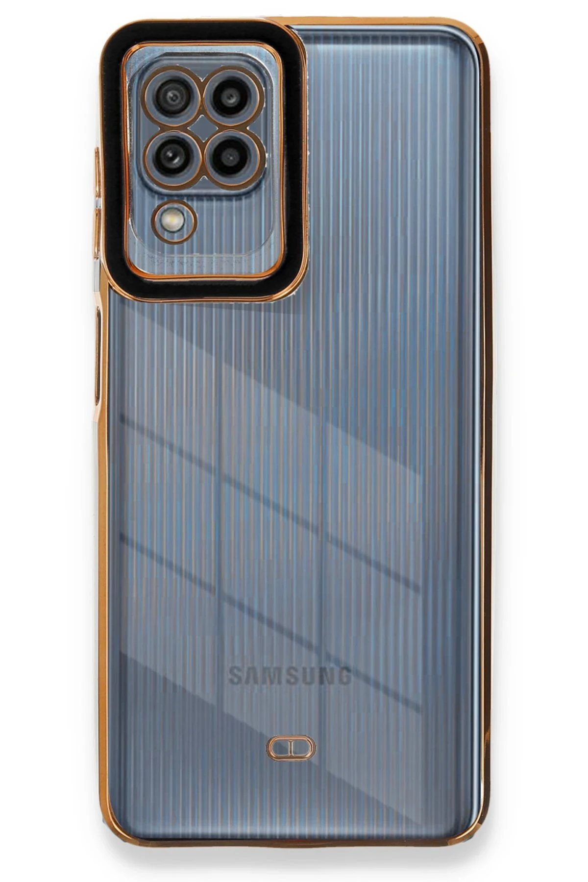 Samsung Galaxy A22 Kılıf Liva Lens Silikon - Siyah-(5796)