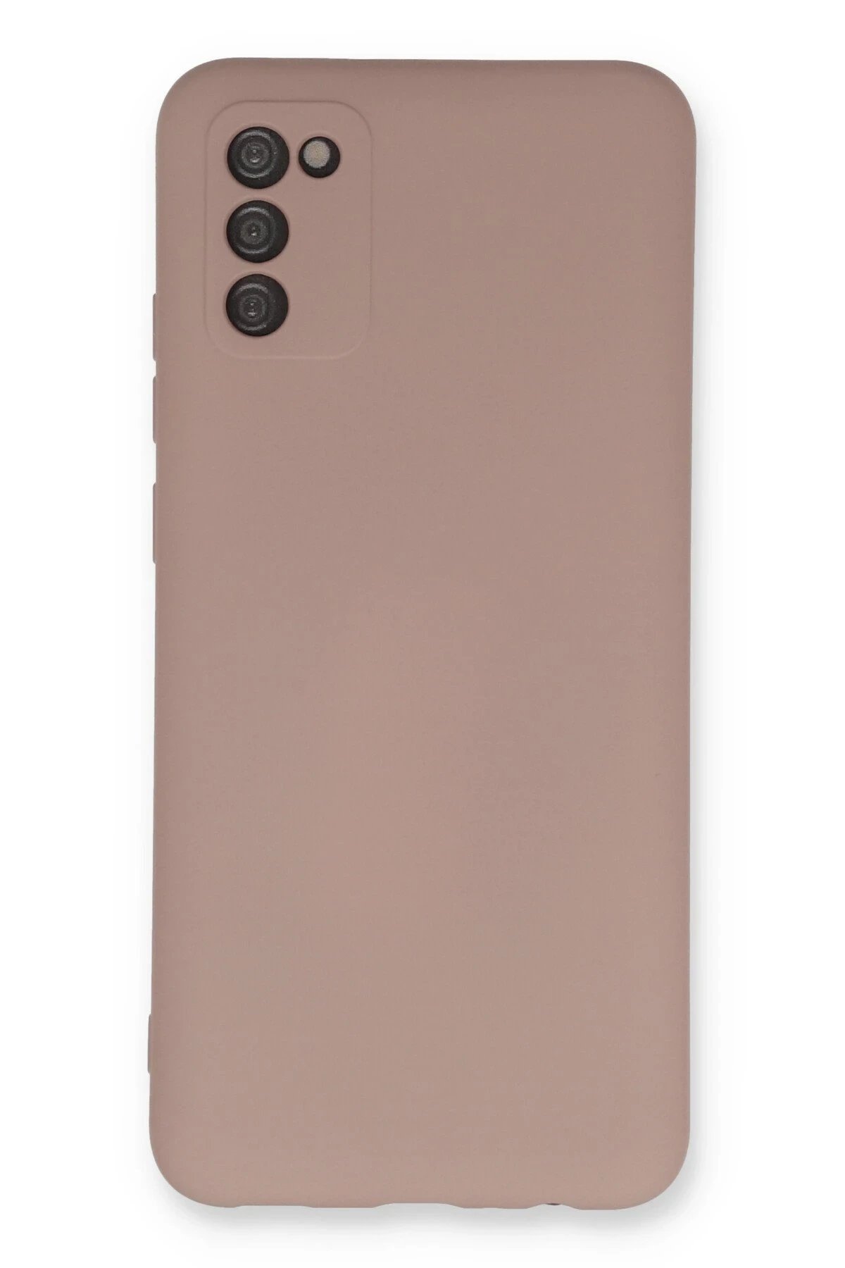 Samsung Galaxy A03S Kılıf Nano içi Kadife Silikon - Pudra-(5796)