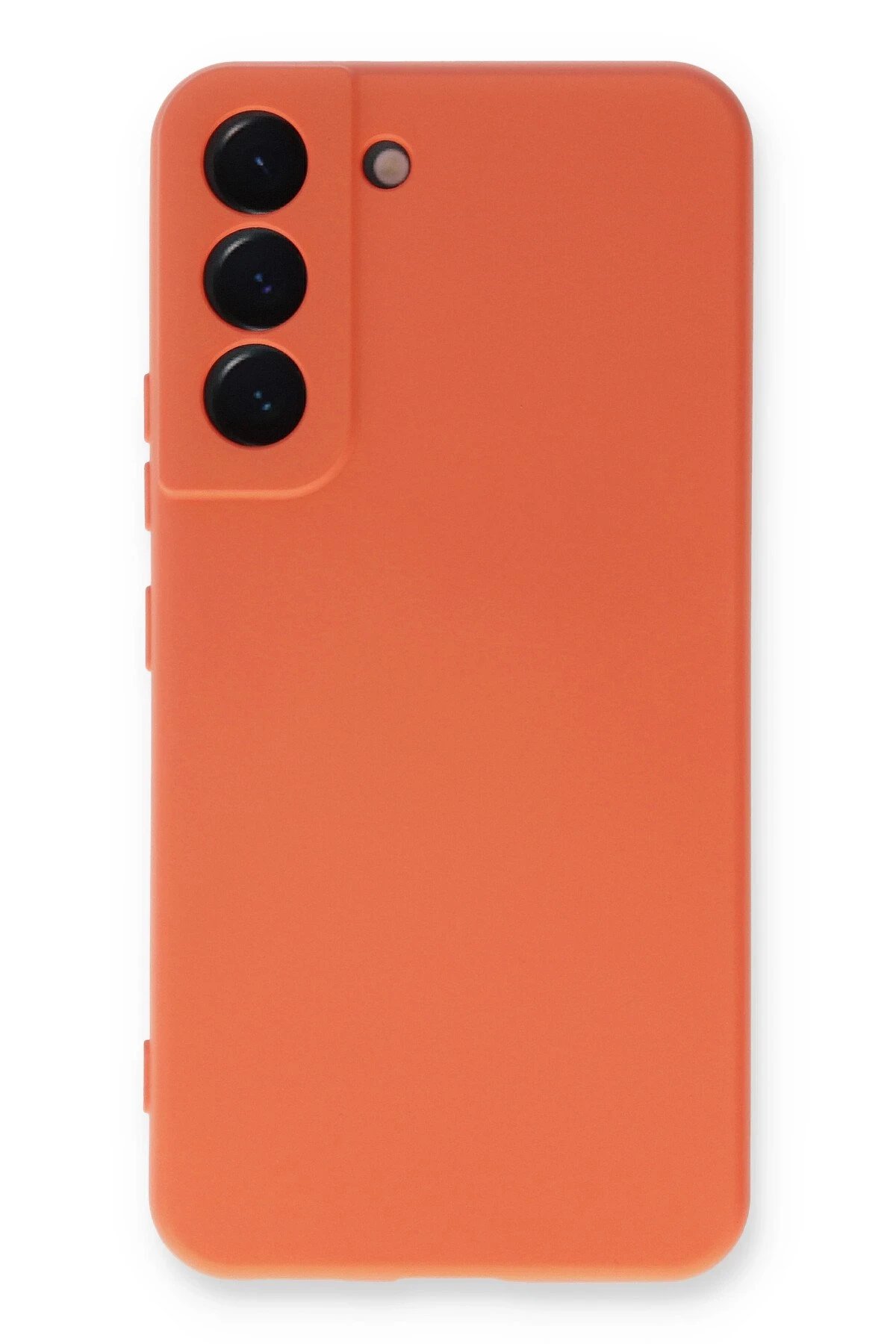 Samsung Galaxy S22 Plus Kılıf Nano içi Kadife Silikon - Turuncu-(5796)