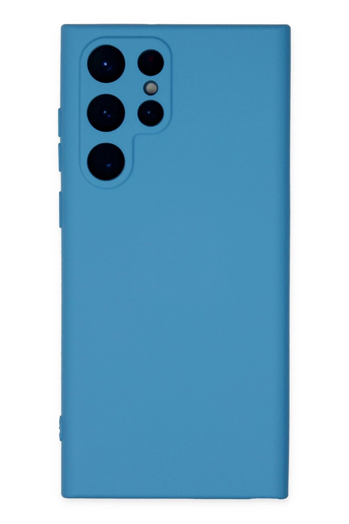 Samsung Galaxy S22 Ultra Kılıf Nano içi Kadife Silikon - Mavi-(5796)