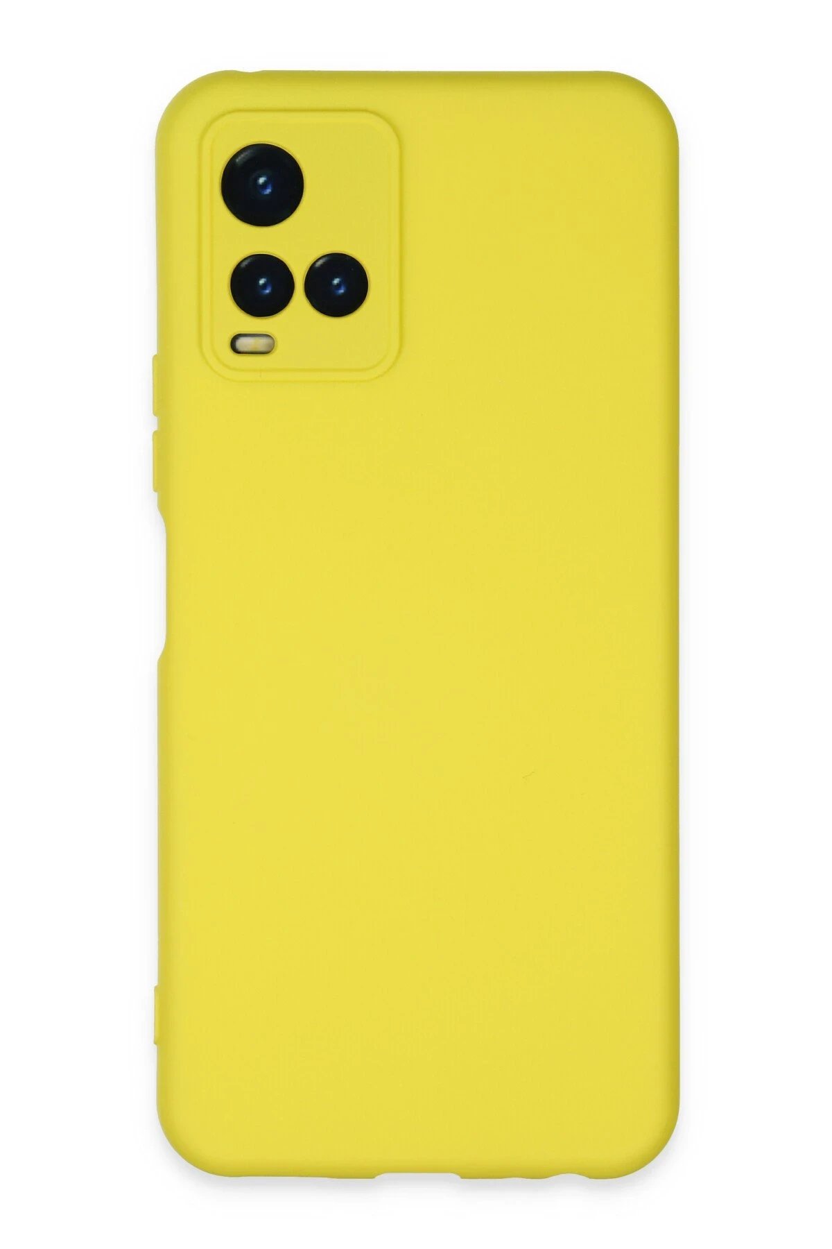 Vivo Y21S Kılıf Nano içi Kadife Silikon - Sarı-(5796)