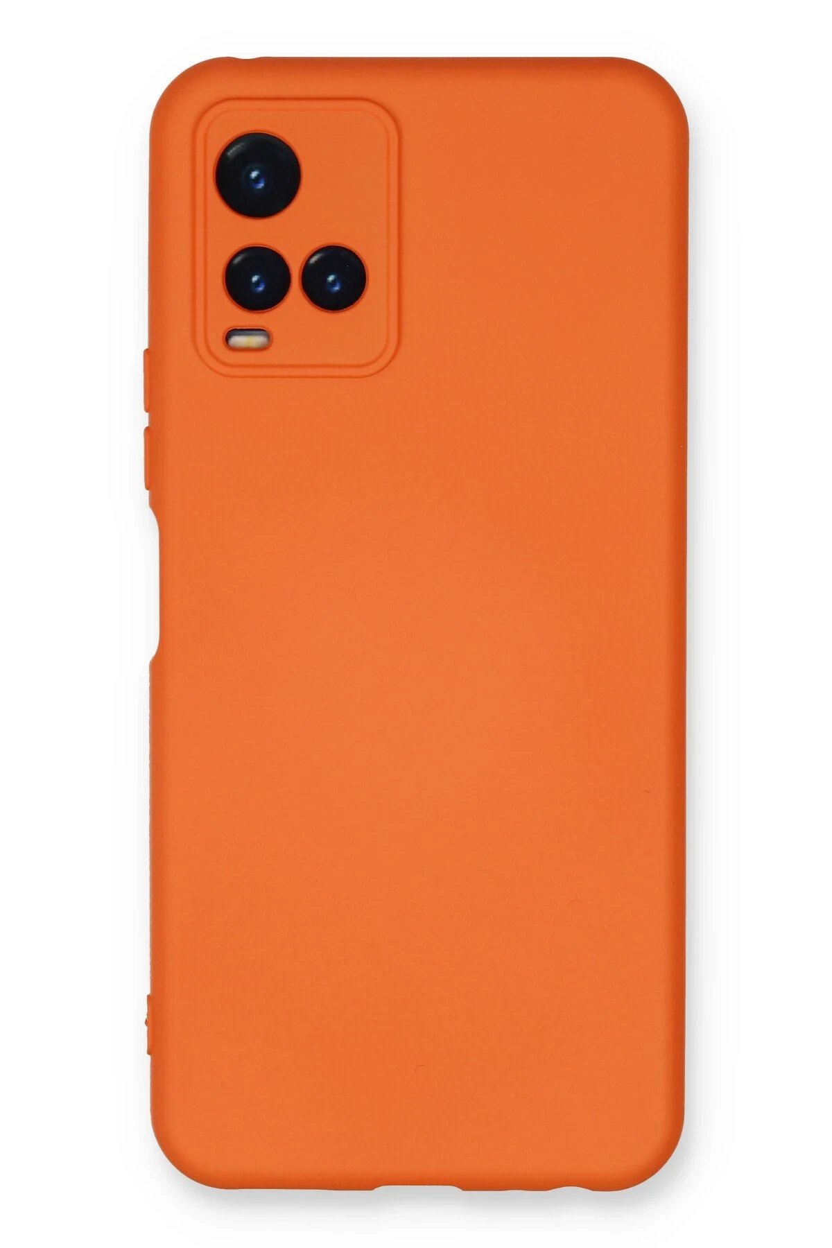 Vivo Y21S Kılıf Nano içi Kadife Silikon - Turuncu-(5796)