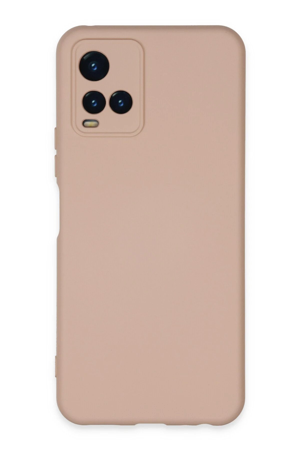 Vivo Y21S Kılıf Nano içi Kadife Silikon - Pudra-(5796)