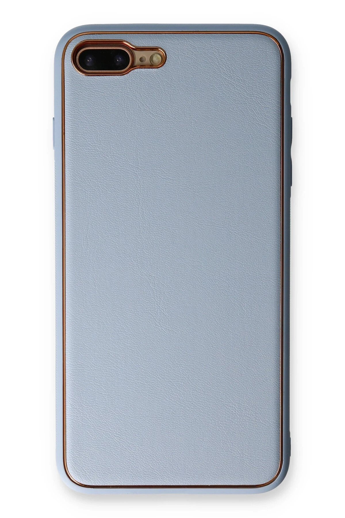 iPhone 7 Plus Kılıf Coco Deri Silikon Kapak - Açık Mavi-(5796)