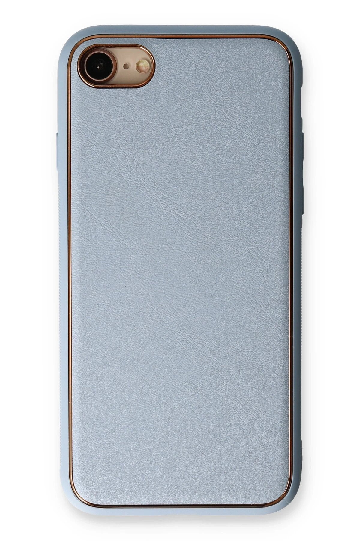 iPhone 7 Kılıf Coco Deri Silikon Kapak - Açık Mavi-(5796)