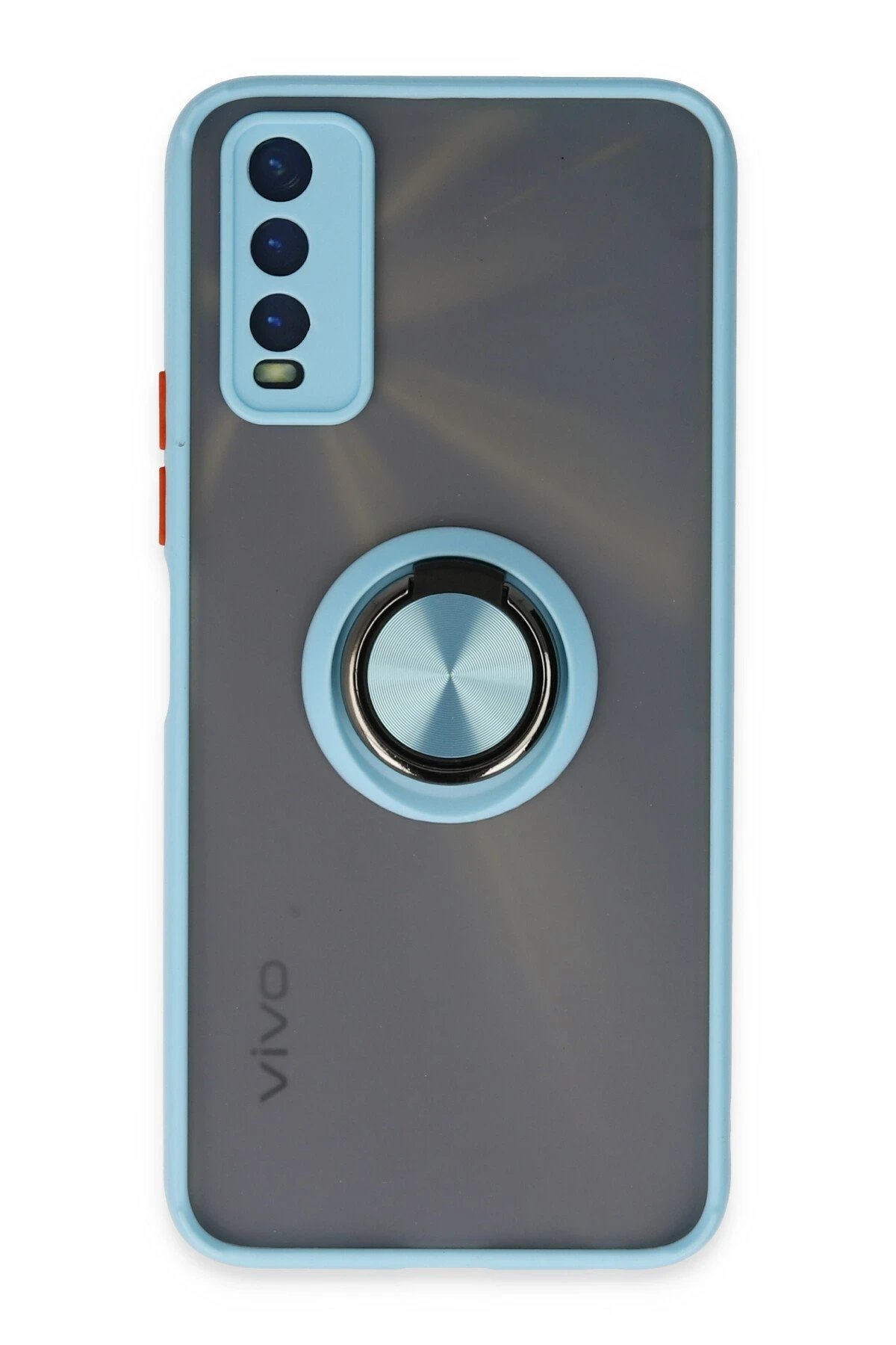 Vivo Y11S Kılıf Montreal Yüzüklü Silikon Kapak - Buz Mavi-(5796)