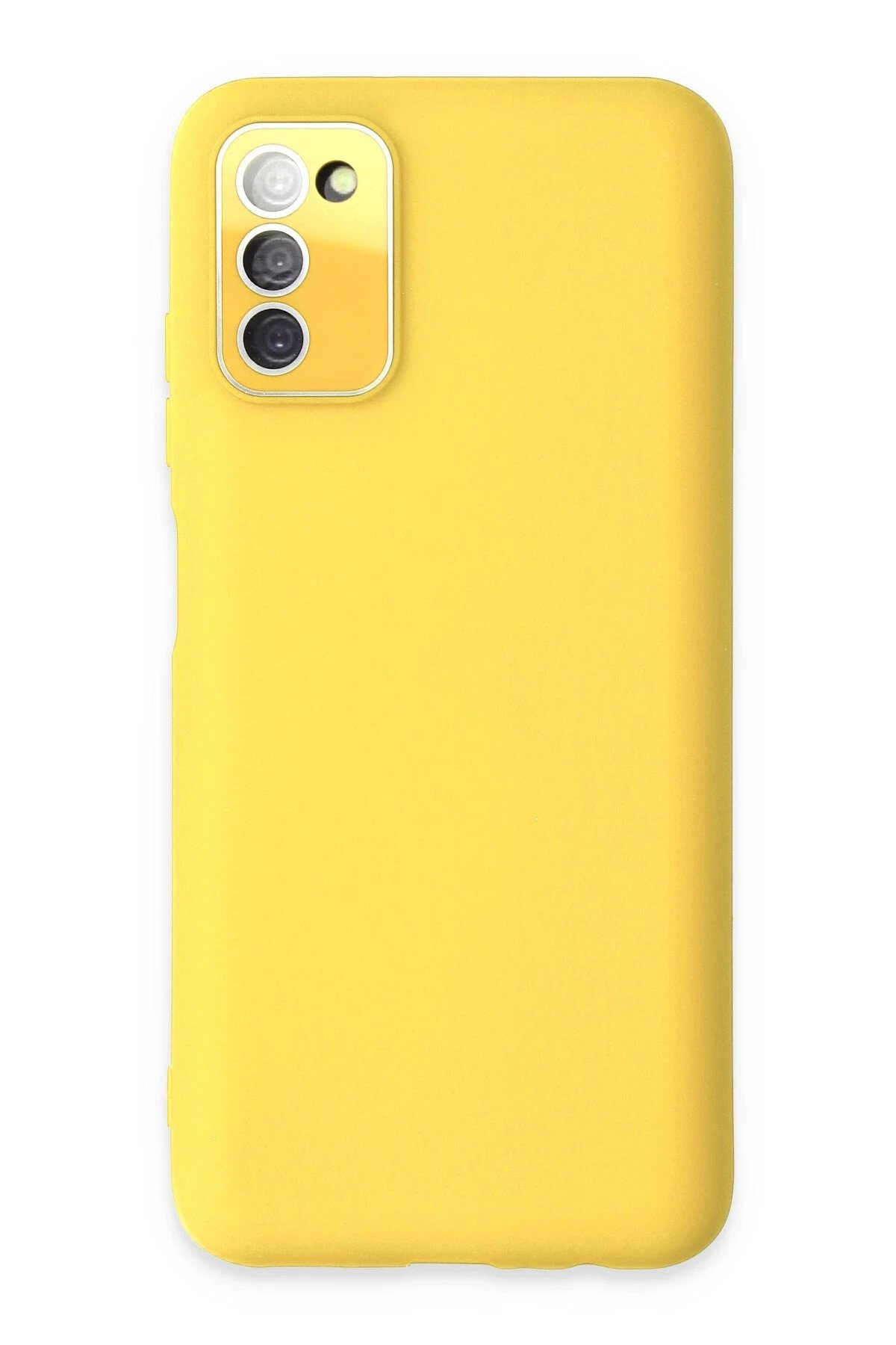 Samsung Galaxy A03S Kılıf Lansman Glass Kapak - Sarı-(5796)