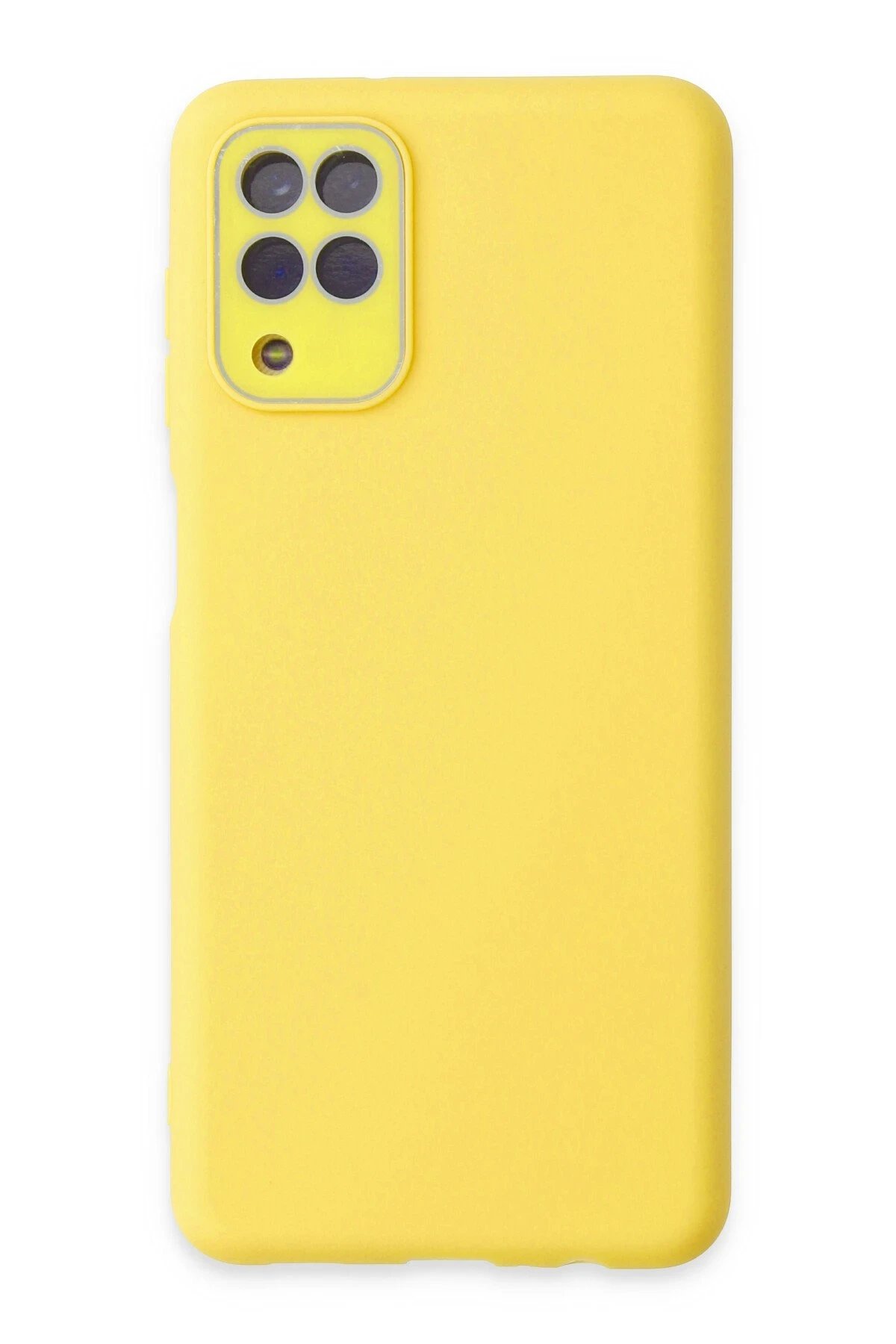 Samsung Galaxy A22 Kılıf Lansman Glass Kapak - Sarı-(5796)