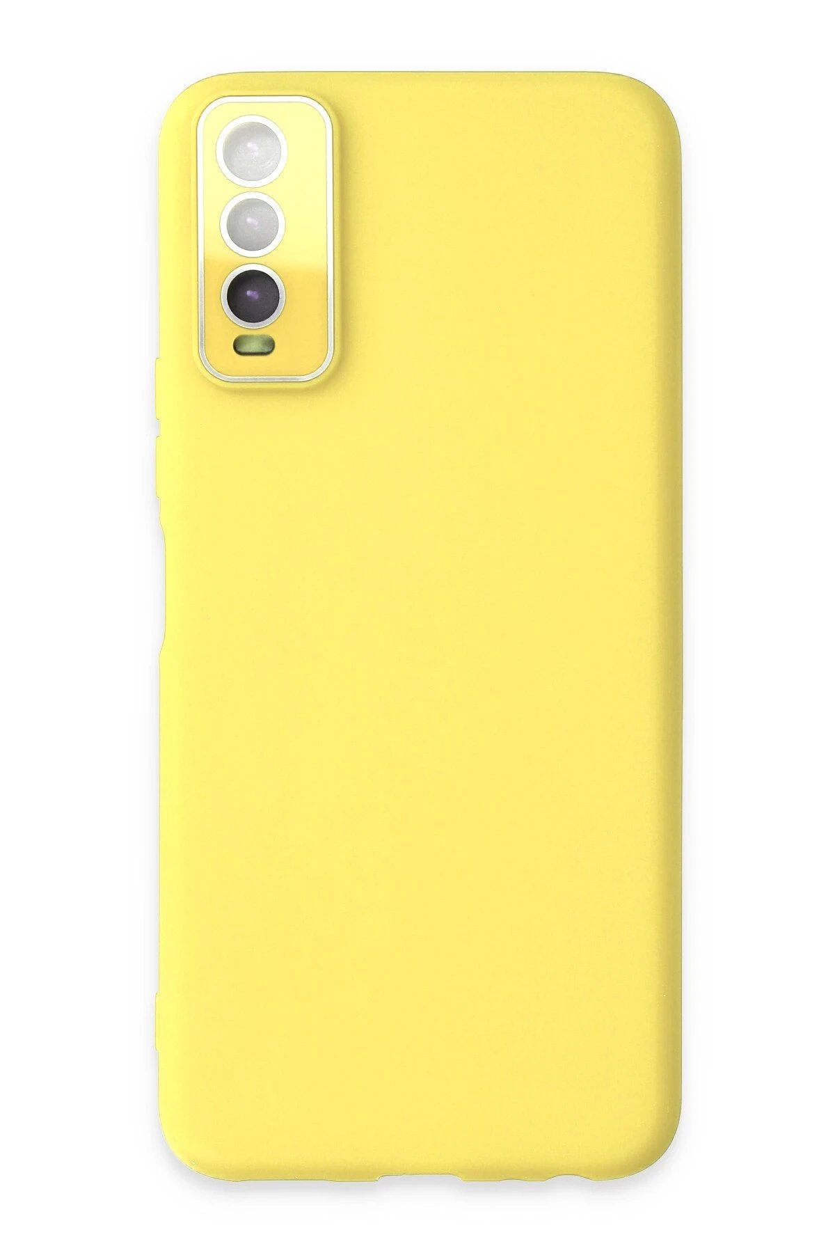 Vivo Y11S Kılıf Lansman Glass Kapak - Sarı-(5796)