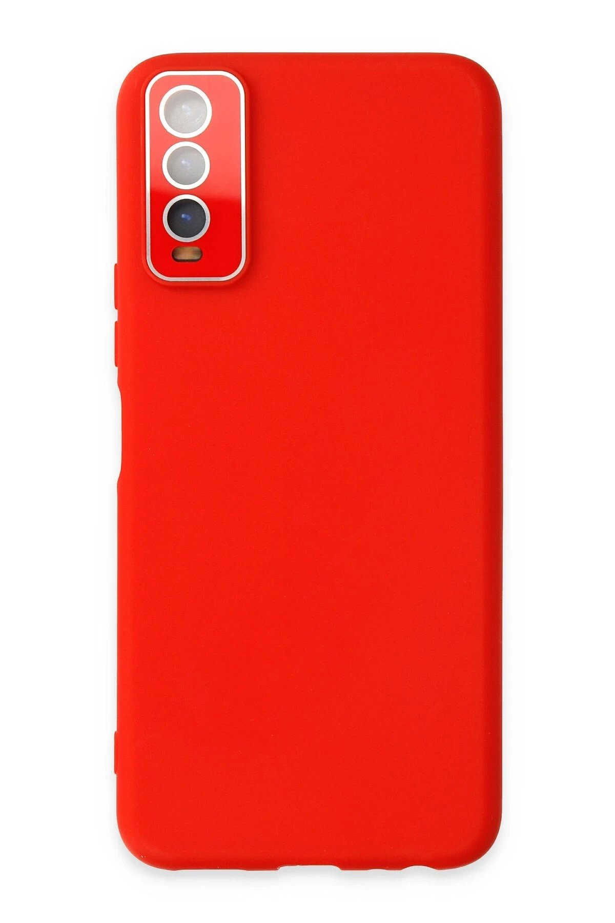 Vivo Y11S Kılıf Lansman Glass Kapak - Kırmızı-(5796)