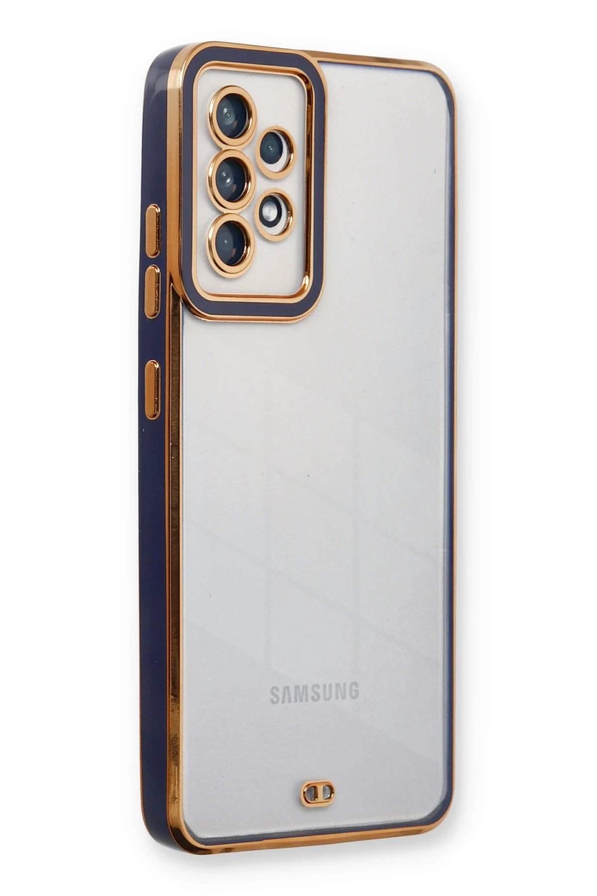 Samsung Galaxy A23 4G Kılıf Liva Lens Silikon - Mavi-(5796)