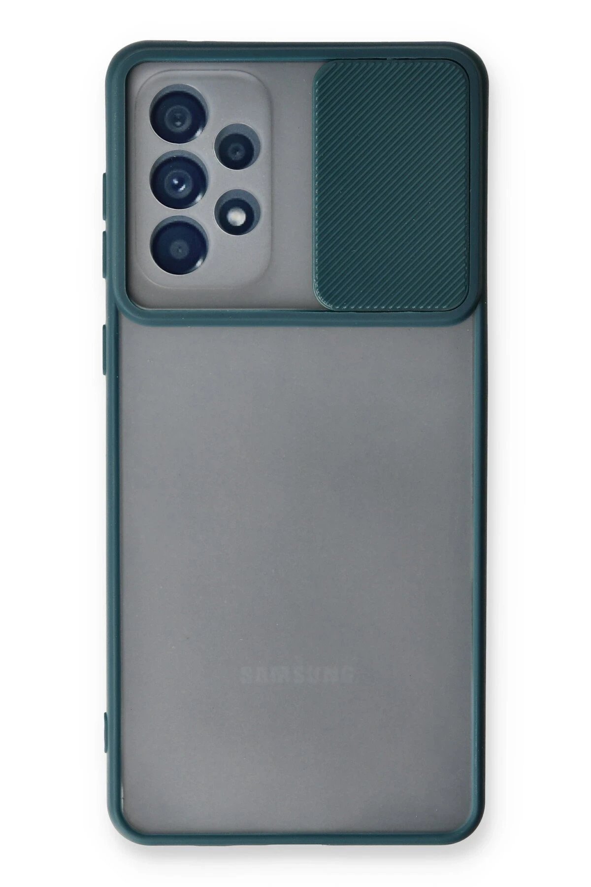 Samsung Galaxy A33 5G Kılıf Palm Buzlu Kamera Sürgülü Silikon - Yeşil-(5796)