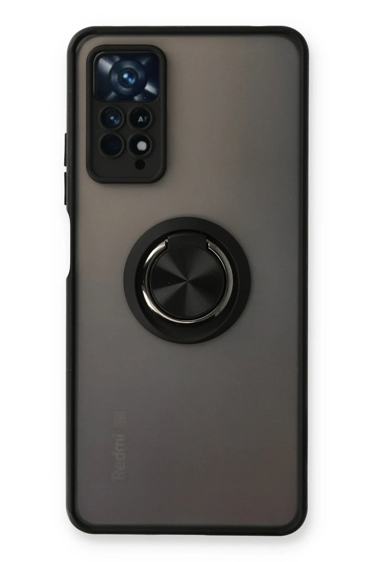 Xiaomi Redmi Note 11 Pro Kılıf Montreal Yüzüklü Silikon Kapak - Siyah-(5796)