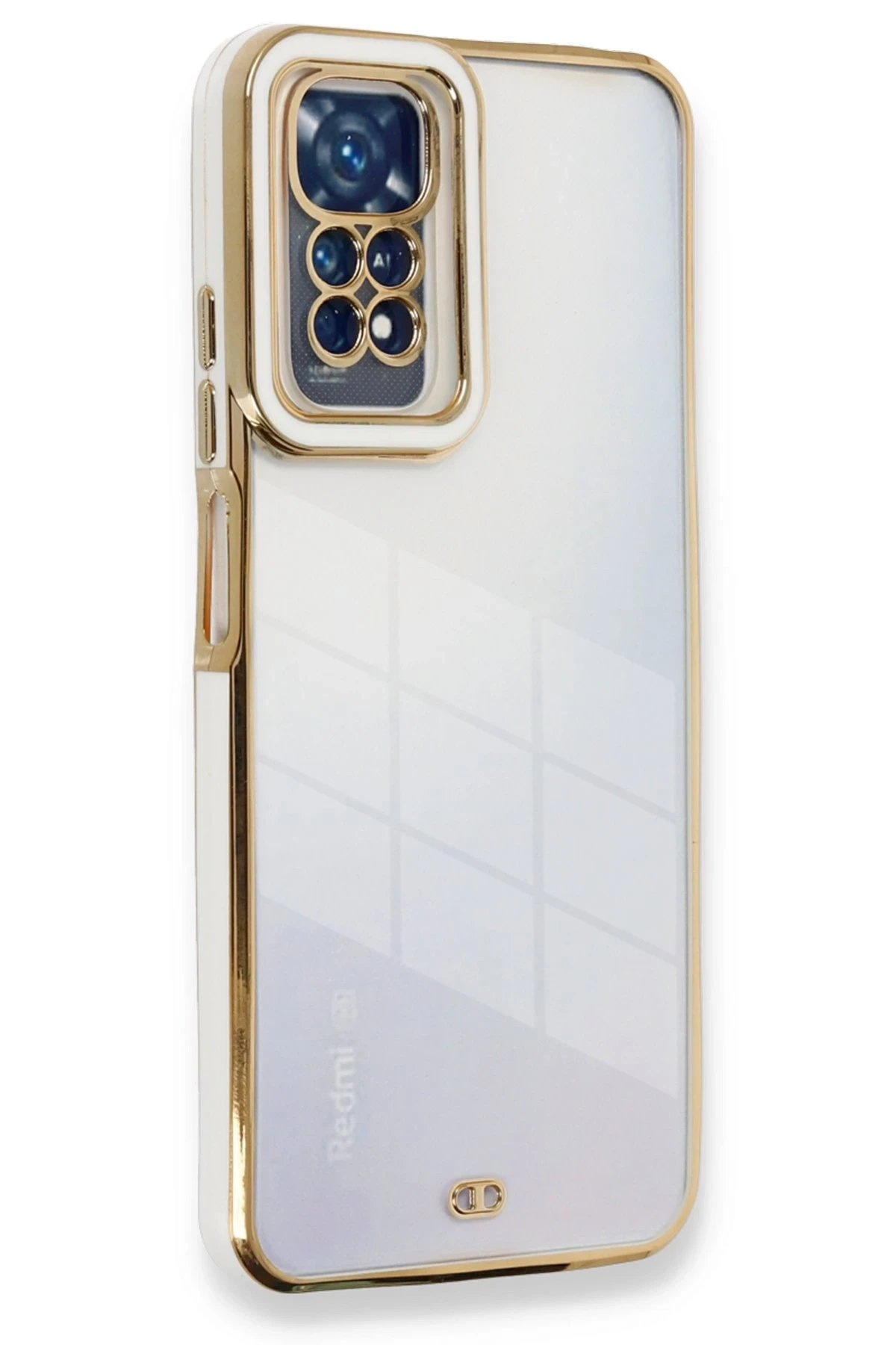 Xiaomi Redmi Note 11 Kılıf Liva Lens Silikon - Beyaz-(5796)