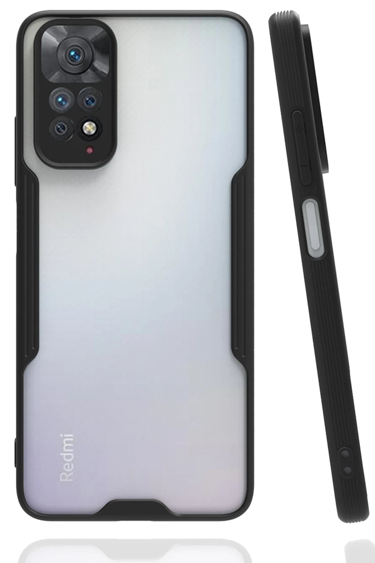 Xiaomi Redmi Note 11 Kılıf Platin Silikon - Siyah-(5796)