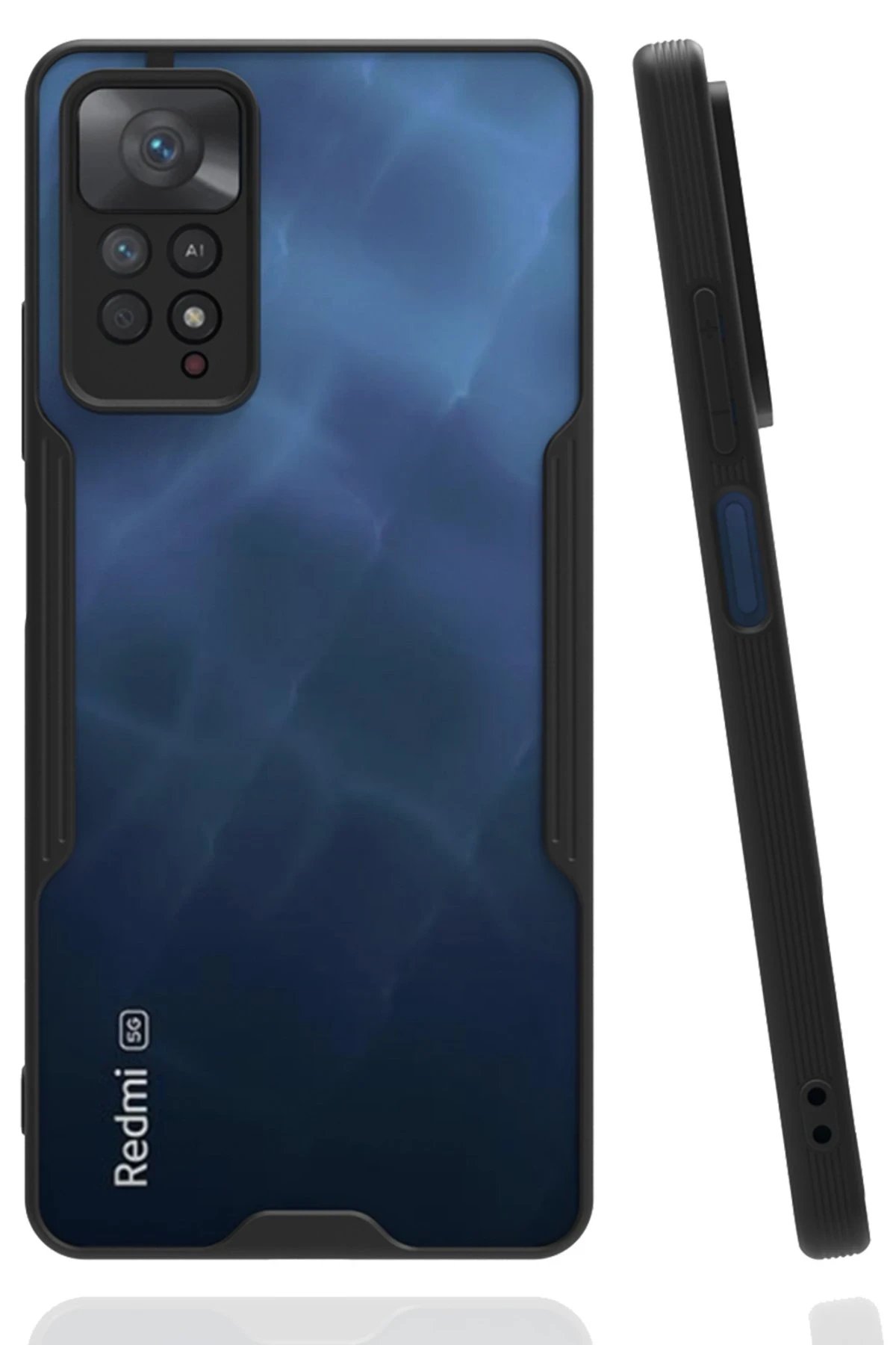 Xiaomi Redmi Note 11 Pro Kılıf Platin Silikon - Siyah-(5796)