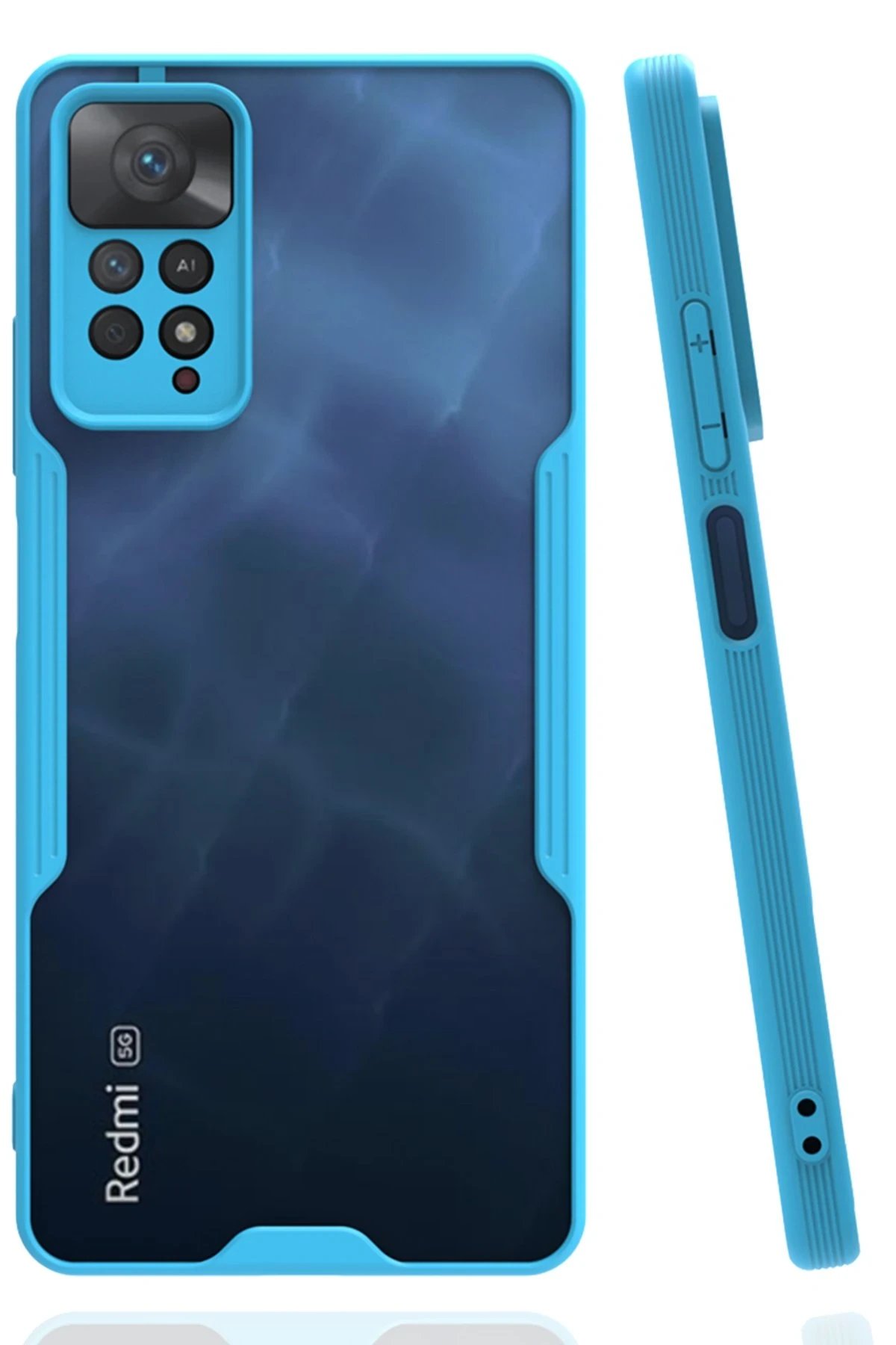 Xiaomi Redmi Note 11 Pro Kılıf Platin Silikon - Mavi-(5796)