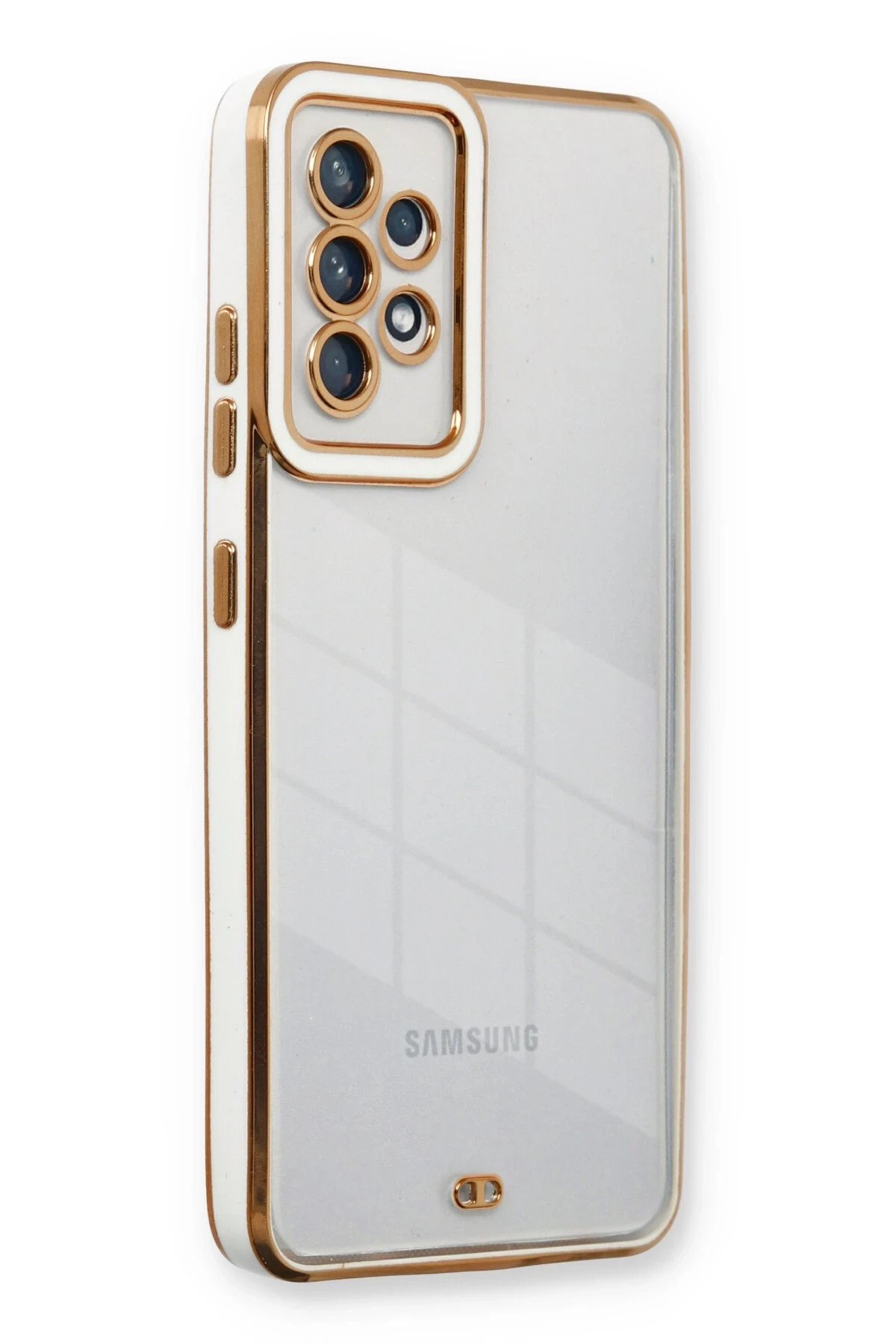 Samsung Galaxy A73 5G Kılıf Liva Lens Silikon - Beyaz-(5796)