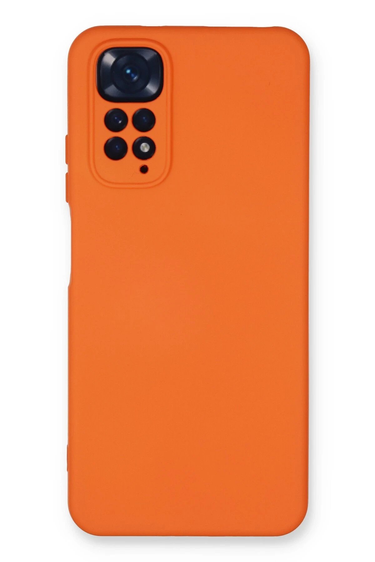 Xiaomi Redmi Note 11 Kılıf Nano içi Kadife Silikon - Turuncu-(5796)