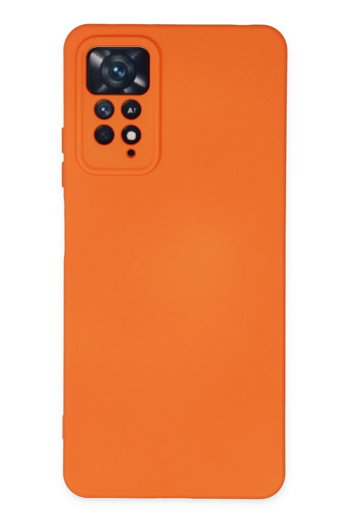 Xiaomi Redmi Note 11 Pro Kılıf Nano içi Kadife Silikon - Turuncu-(5796)