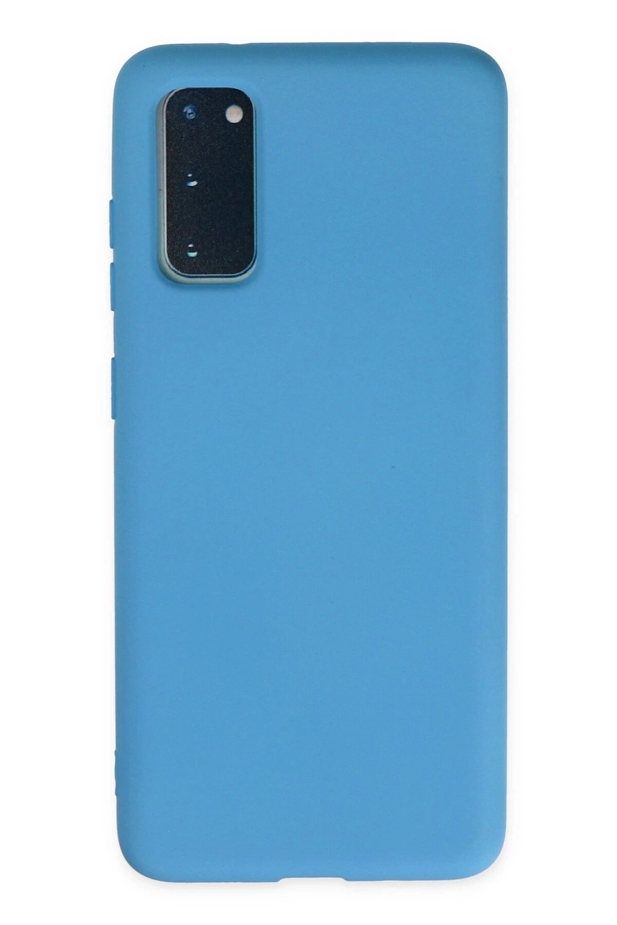 Samsung Galaxy S20 Kılıf Nano içi Kadife Silikon - Mavi-(5796)
