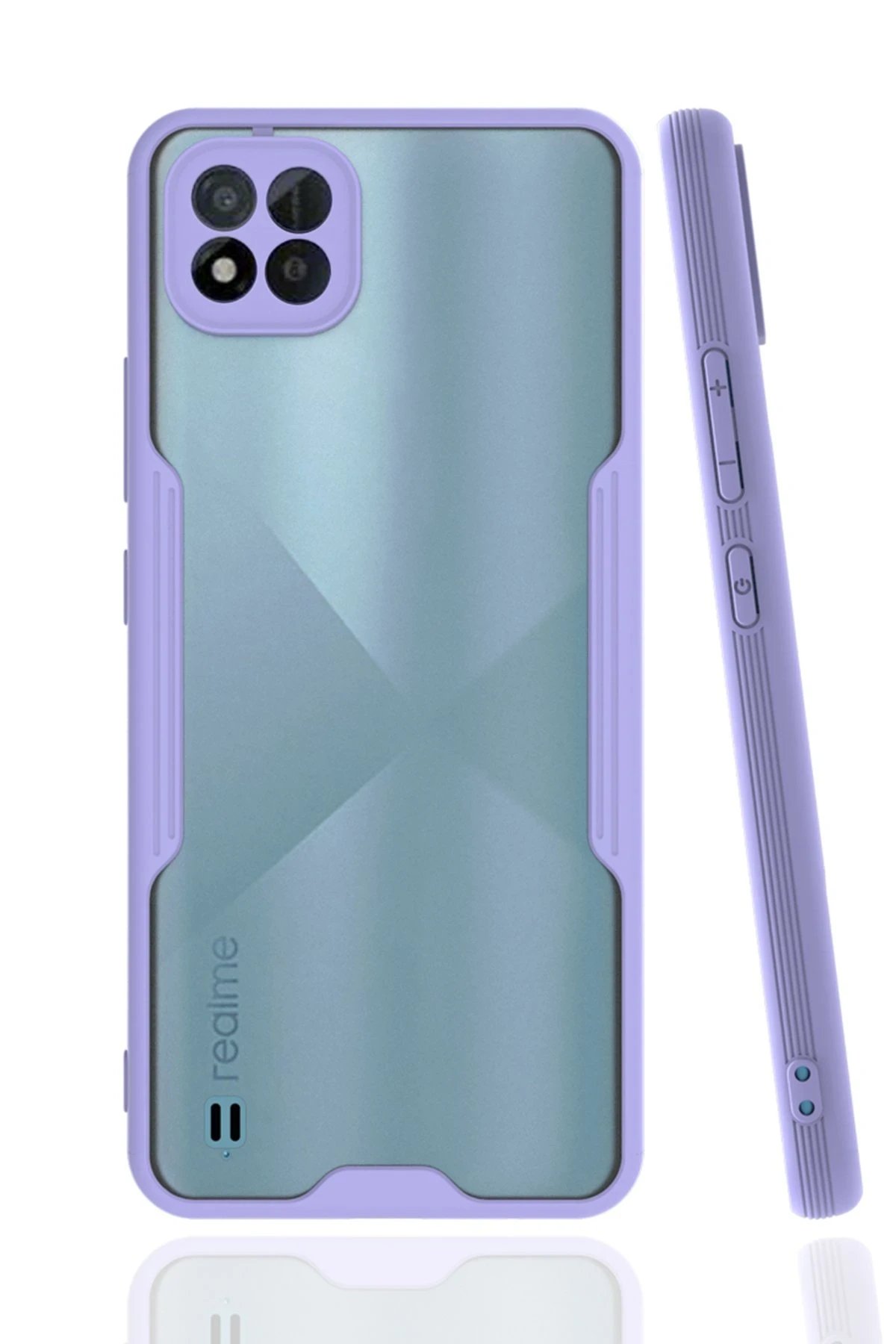 Realme C11 2021 Kılıf Platin Silikon - Lila-(5796)