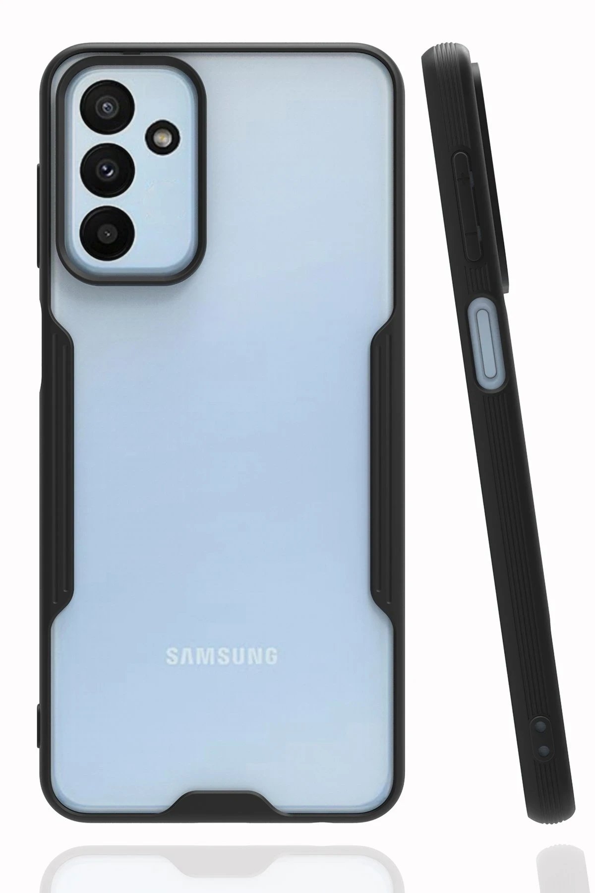 Samsung Galaxy M23 Kılıf Platin Silikon - Siyah-(5796)