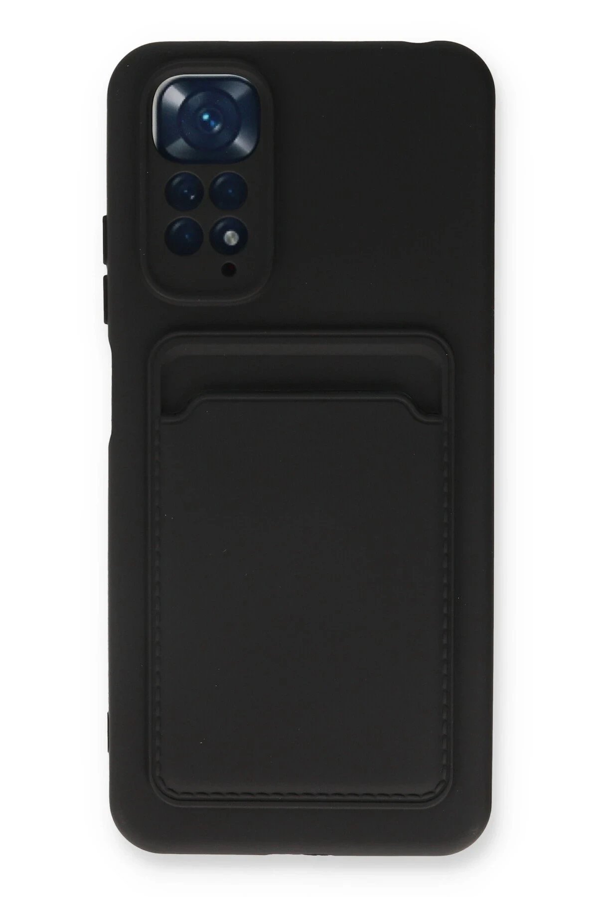 Xiaomi Redmi Note 11S Kılıf Kelvin Kartvizitli Silikon - Siyah-(5796)