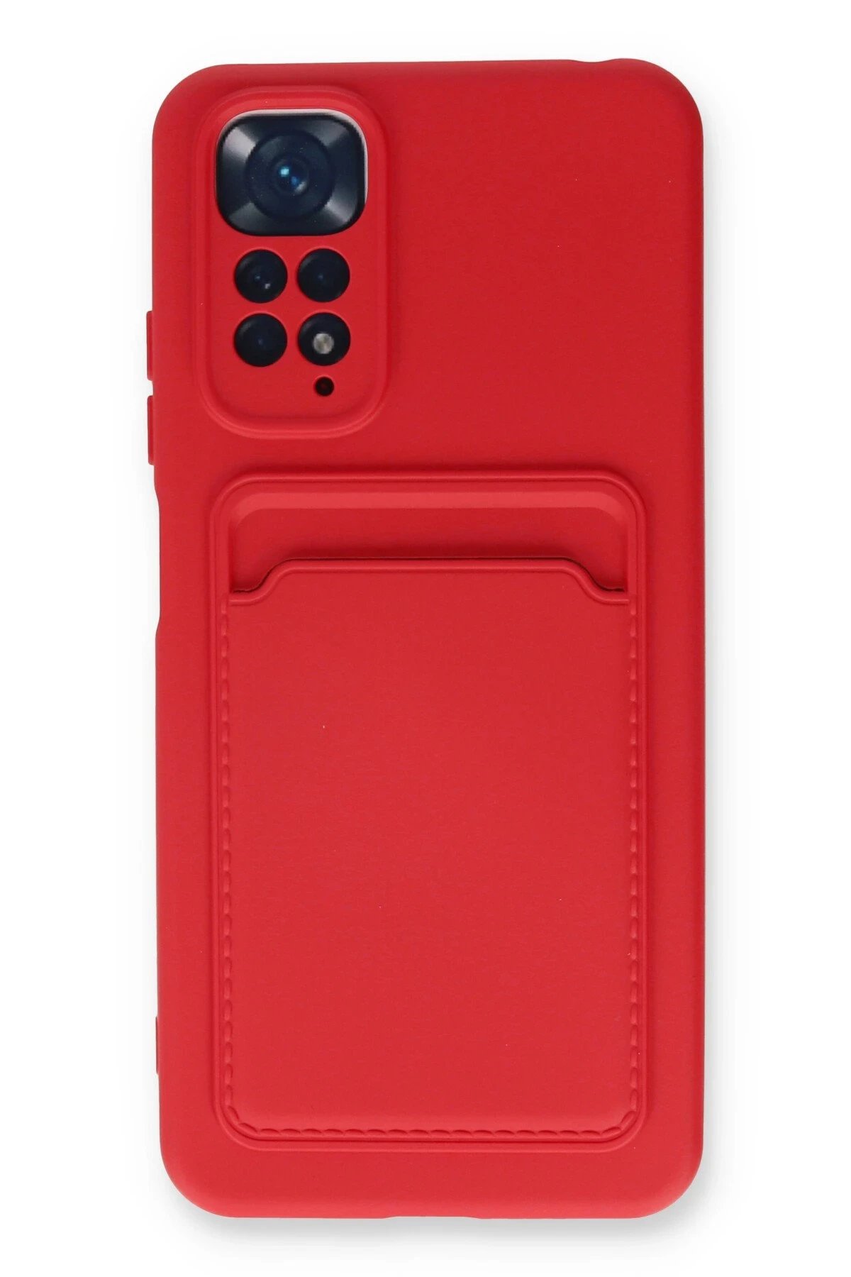 Xiaomi Redmi Note 11S Kılıf Kelvin Kartvizitli Silikon - Kırmızı-(5796)