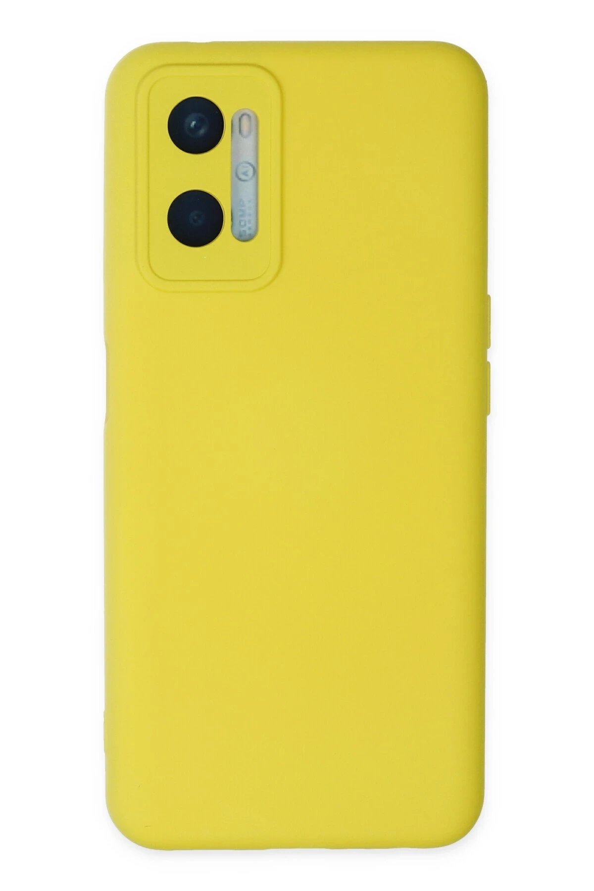 Oppo A96 Kılıf Nano içi Kadife Silikon - Sarı-(5796)
