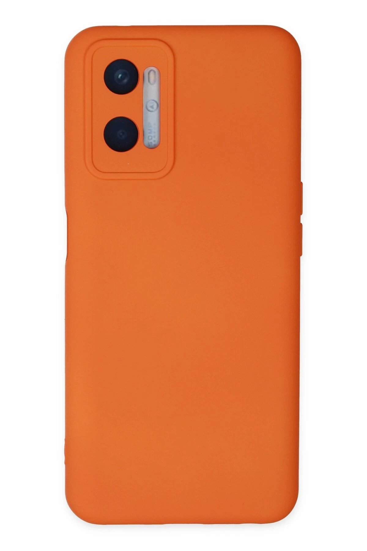 Oppo A96 Kılıf Nano içi Kadife Silikon - Turuncu-(5796)