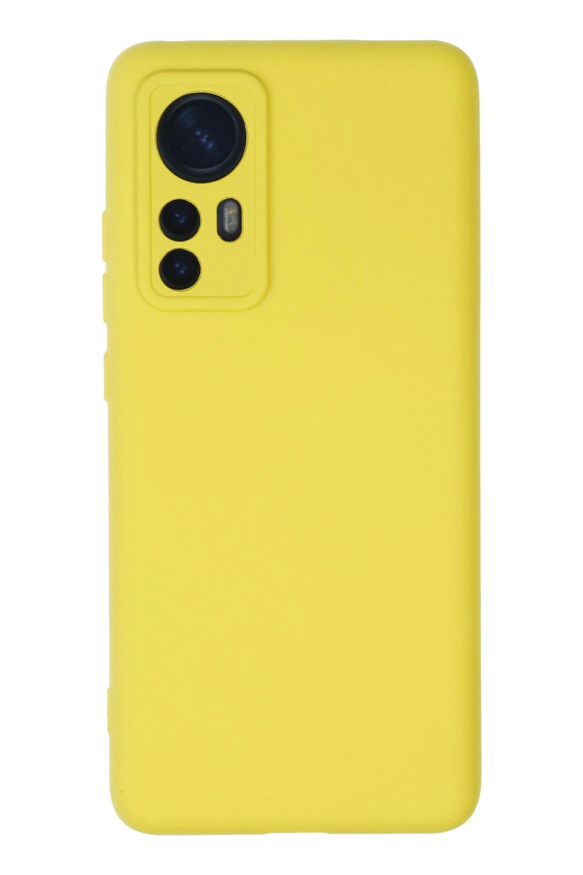 Xiaomi Mi 12 Kılıf Nano içi Kadife Silikon - Sarı-(5796)