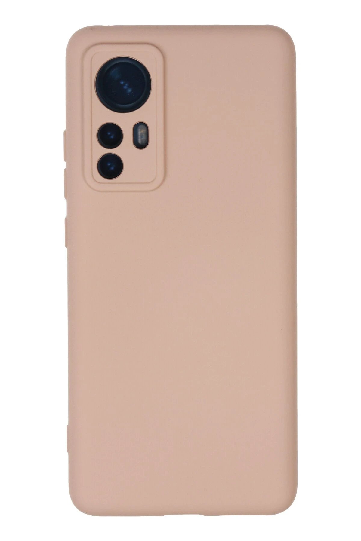 Xiaomi Mi 12 Kılıf Nano içi Kadife Silikon - Pudra-(5796)