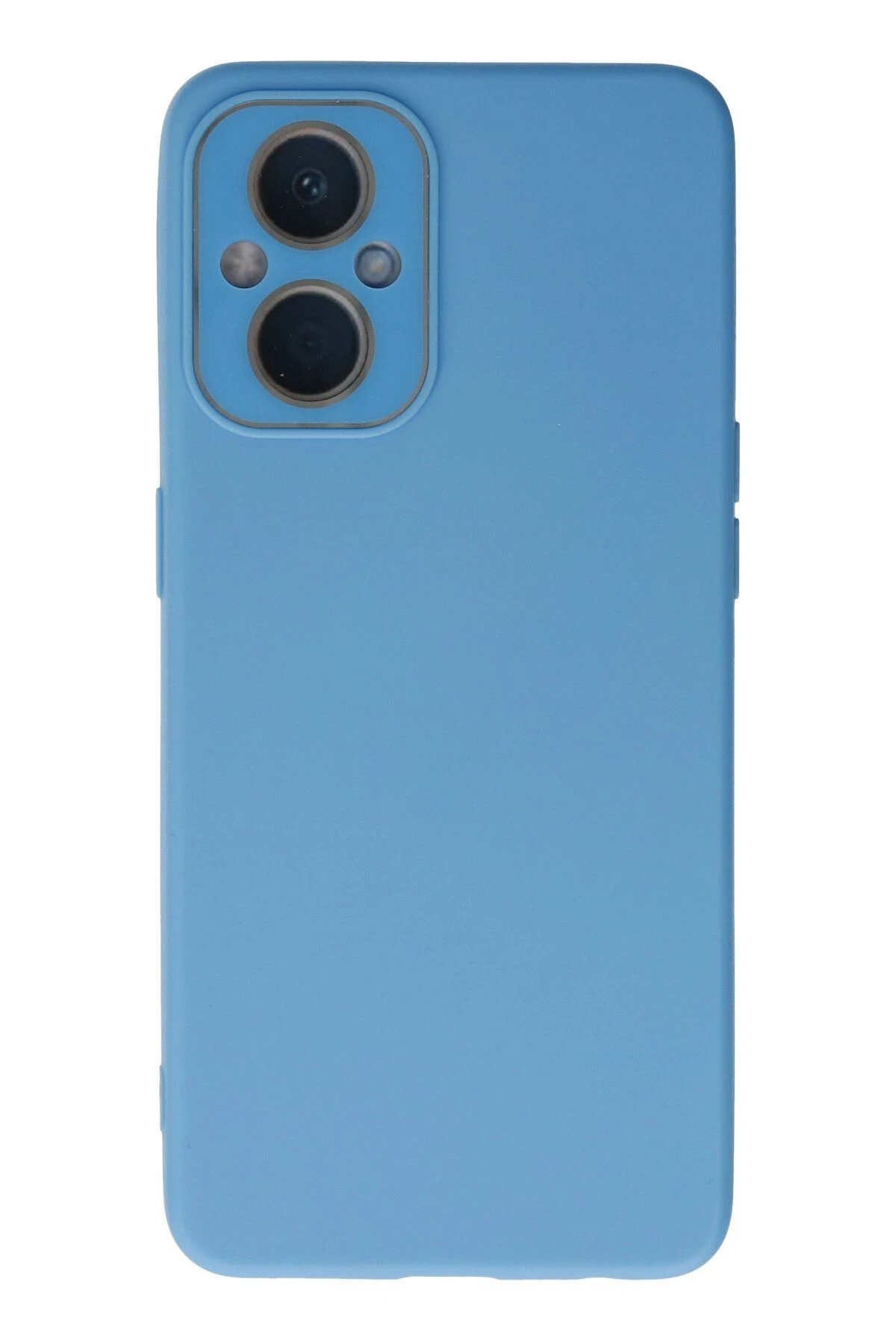 Oppo Reno 7 Lite Kılıf Lansman Glass Kapak - Mavi-(5796)