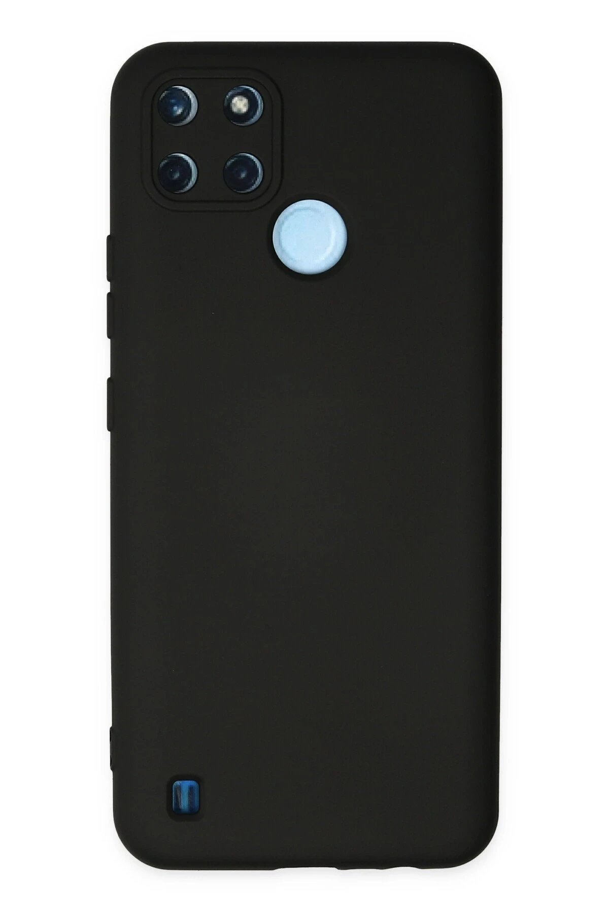 Realme C25Y Kılıf Nano içi Kadife Silikon - Siyah-(5796)