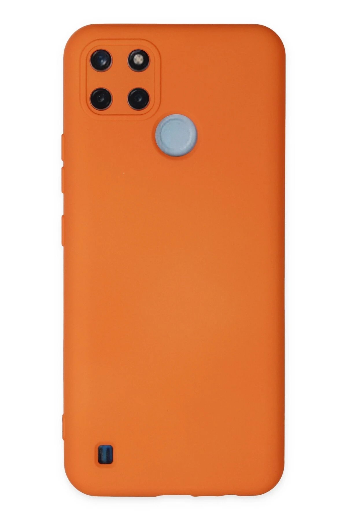 Realme C25Y Kılıf Nano içi Kadife Silikon - Turuncu-(5796)