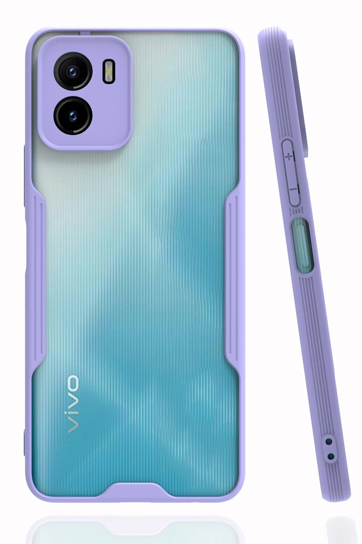 Vivo Y15S Kılıf Platin Silikon - Lila-(5796)